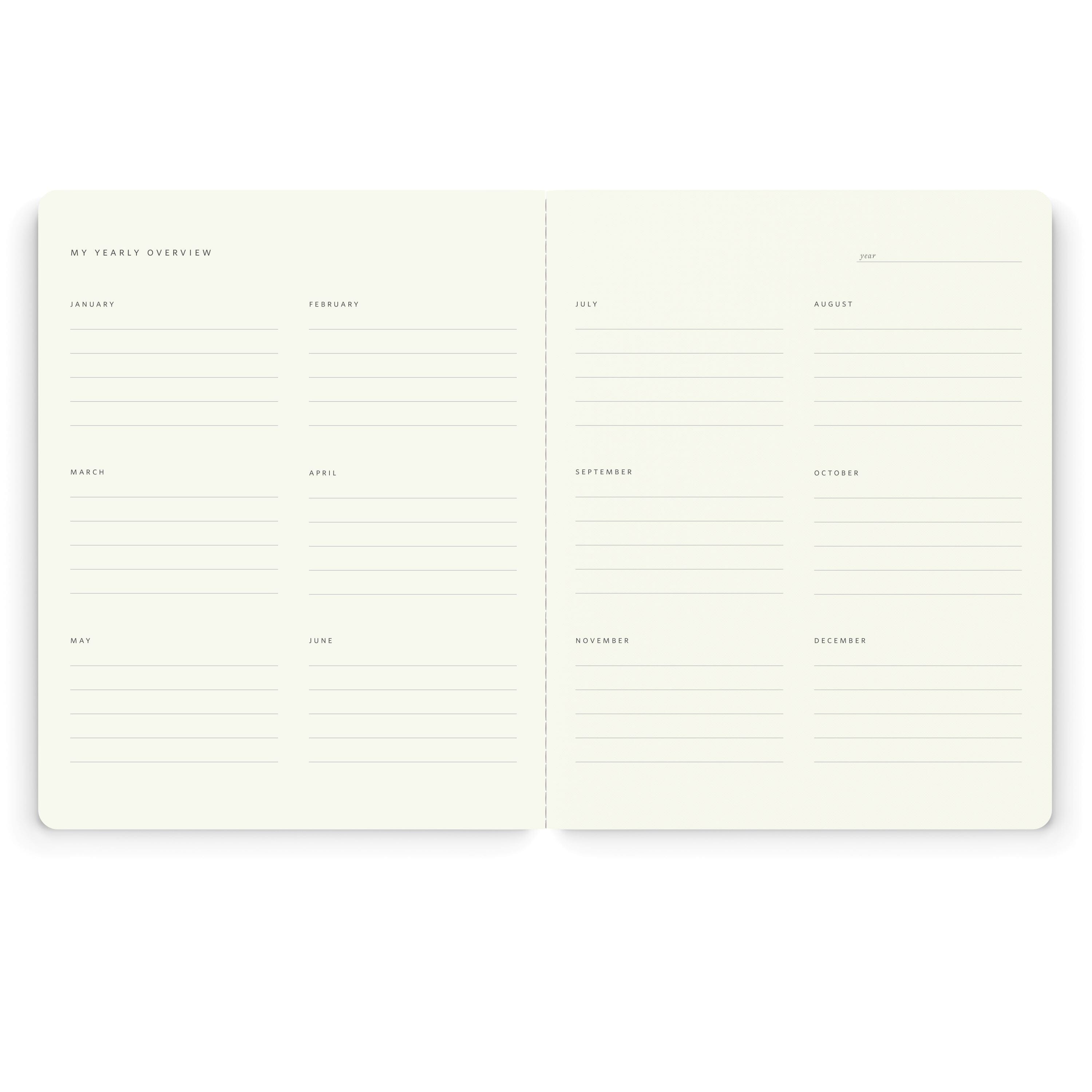 Orange Vine Stitched Monthly Planner - Ramona & Ruth