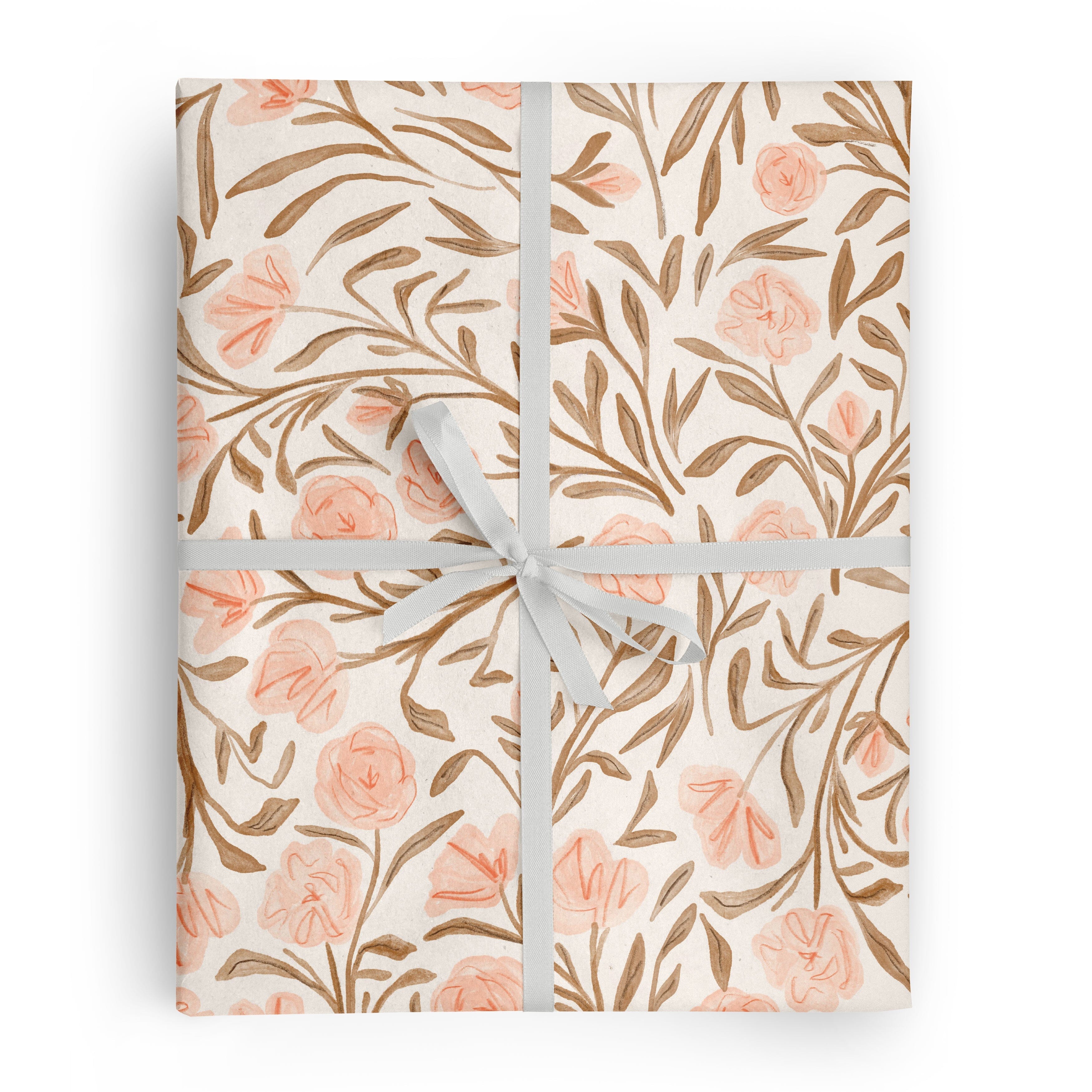 Pink Floral Gift Wrap Roll - Ramona & Ruth