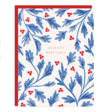 Seasons Greetings Holly Card - Ramona & Ruth