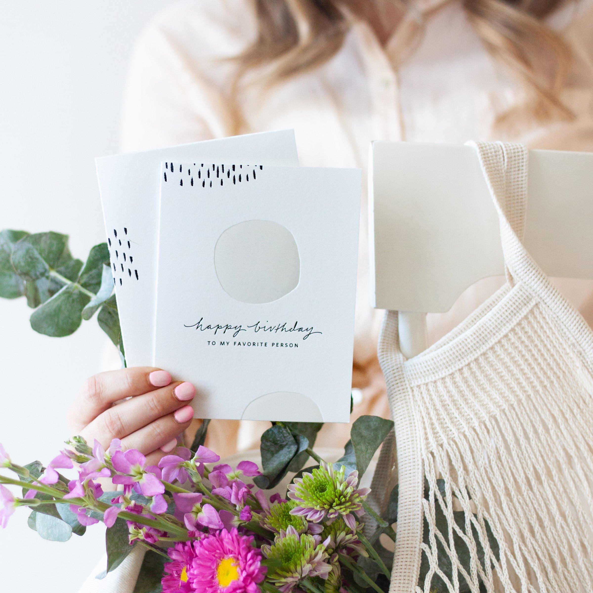 Happy Birthday White Dots Card - Ramona & Ruth