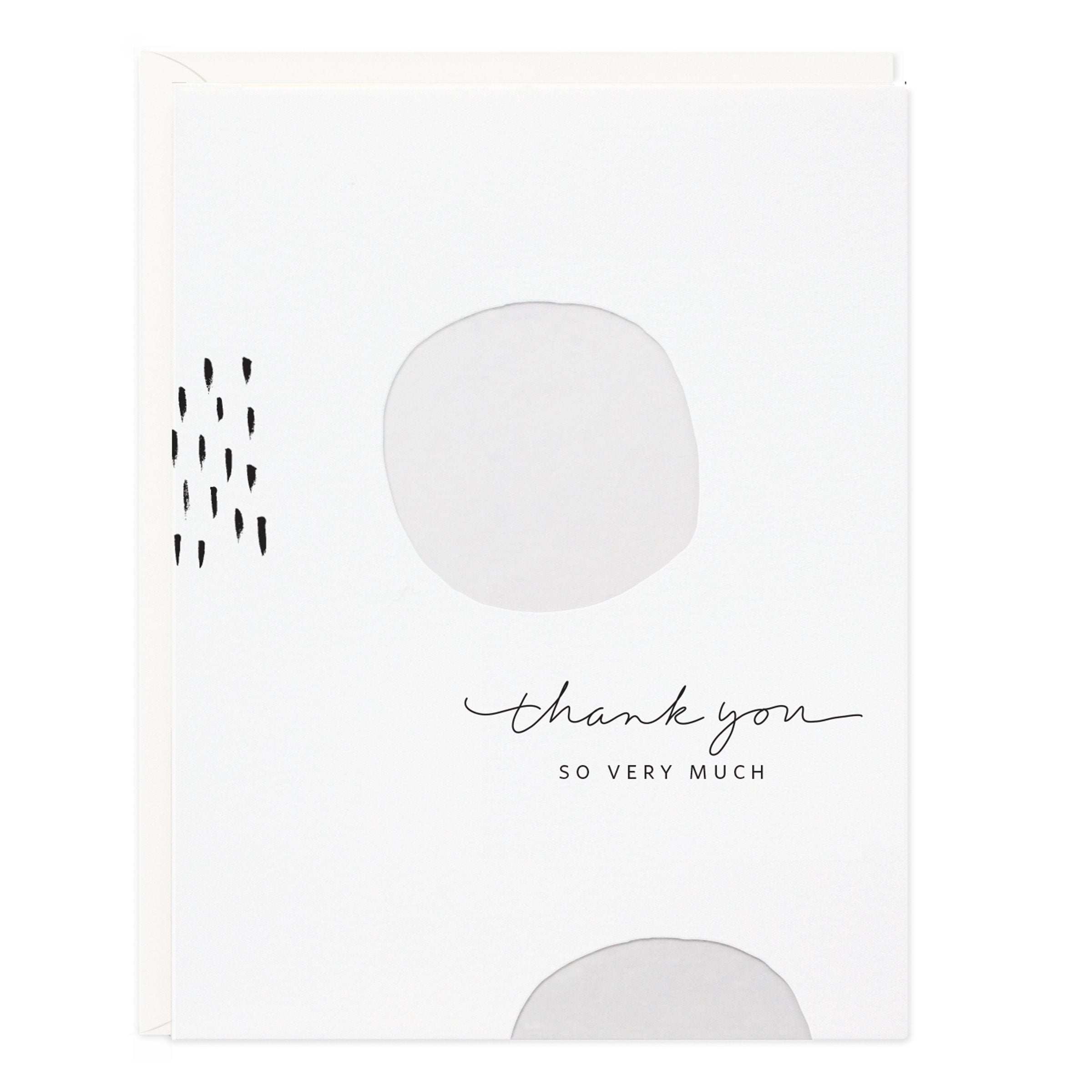Thank You White Dots Card - Ramona & Ruth