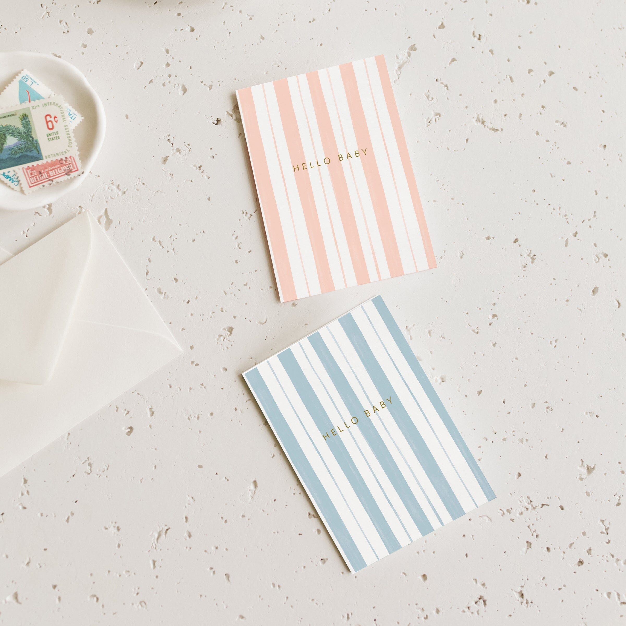 Baby Stripes Blue Mini Card - Ramona & Ruth 