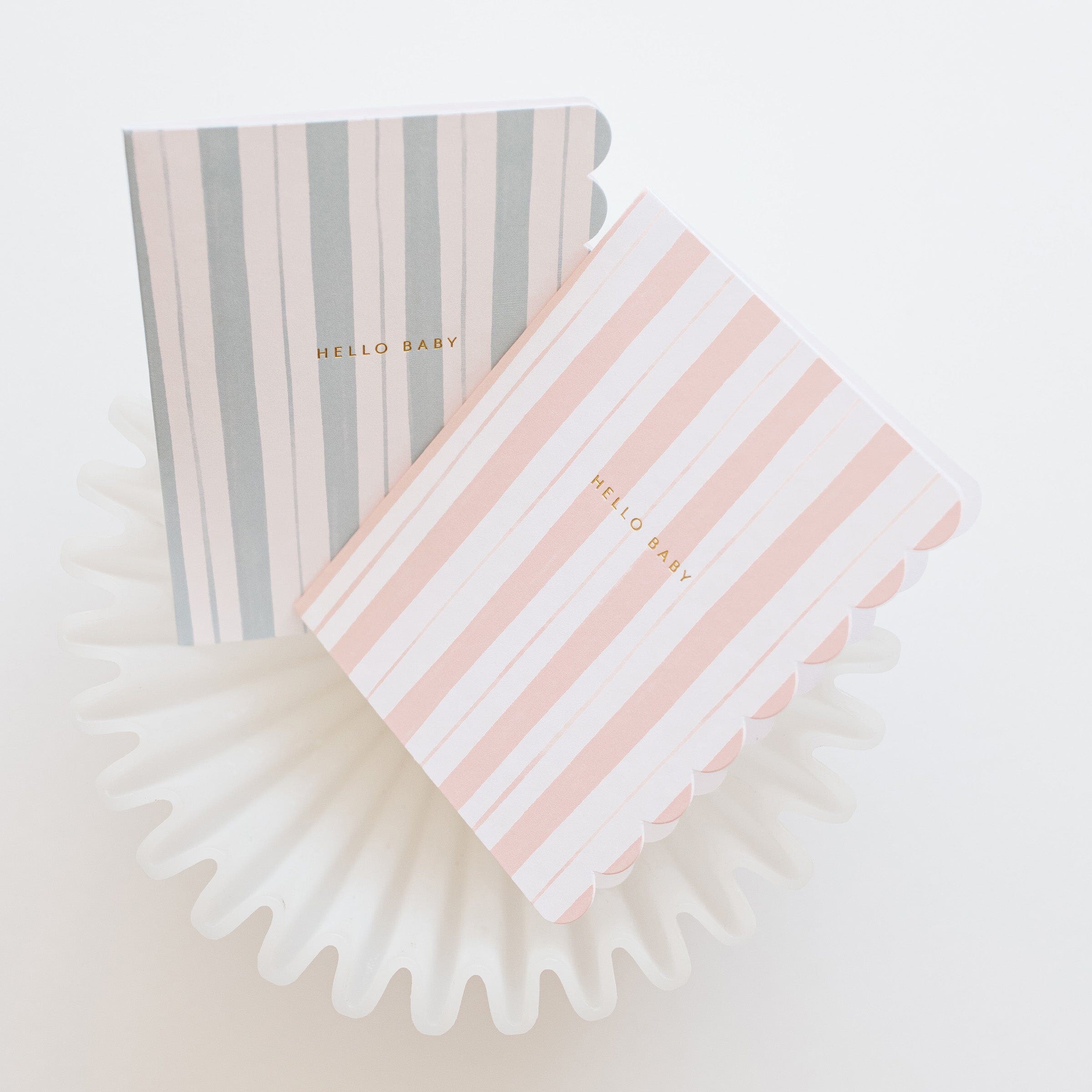 Baby Stripes Pink Card - Ramona & Ruth 