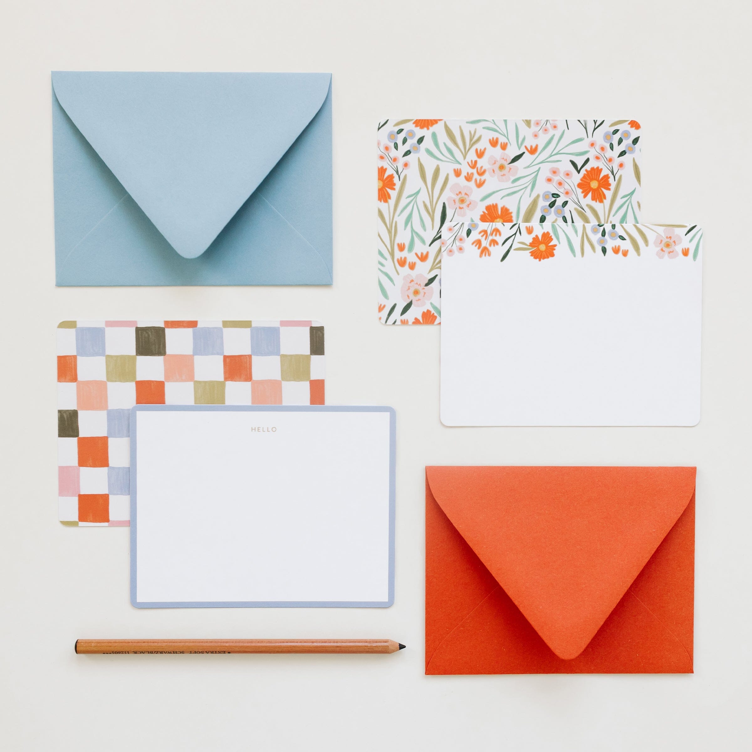 Check Flat Notes | Boxed Set of 6 - Ramona & Ruth 