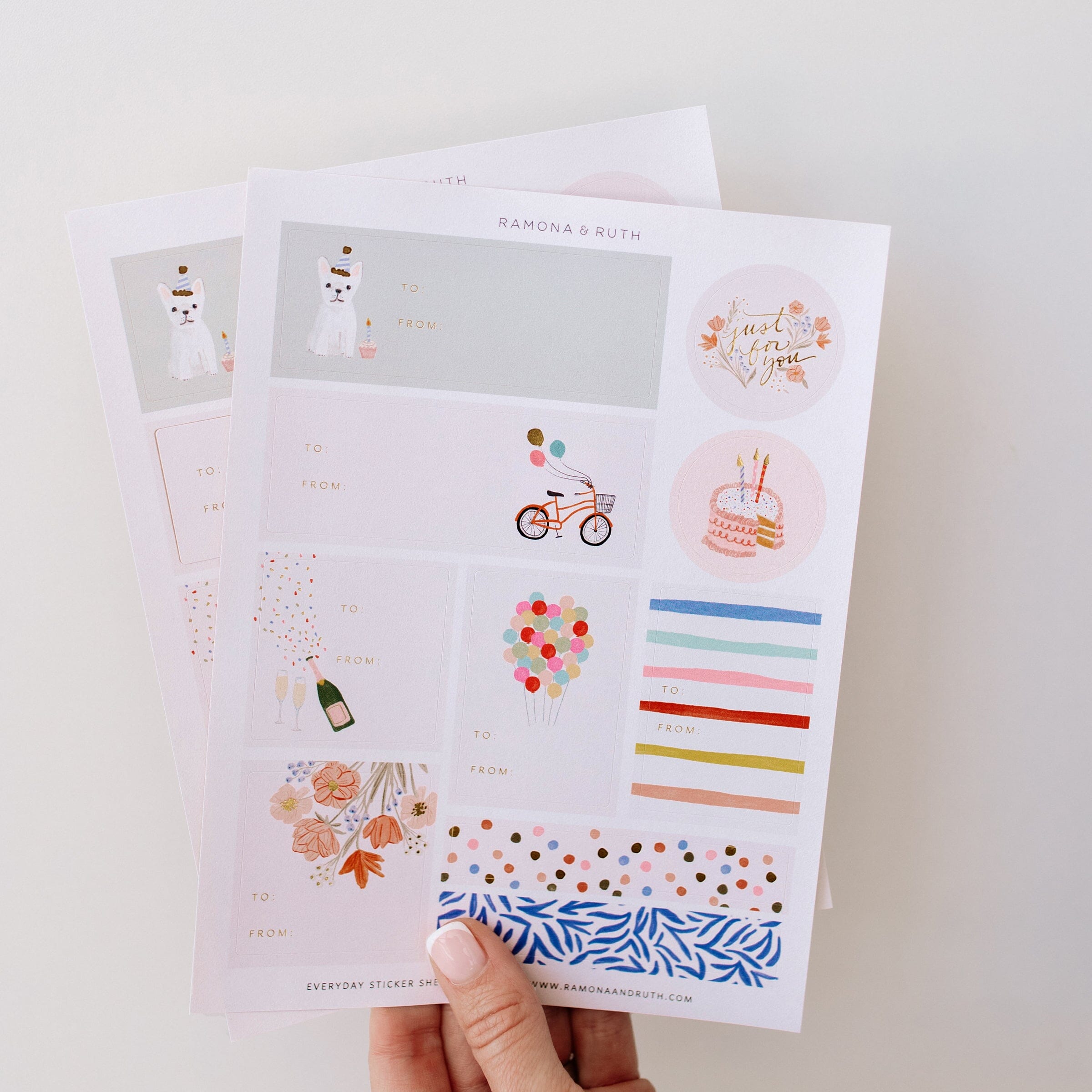 Everyday Gift Tag Sticker Sheet Set - Ramona & Ruth 