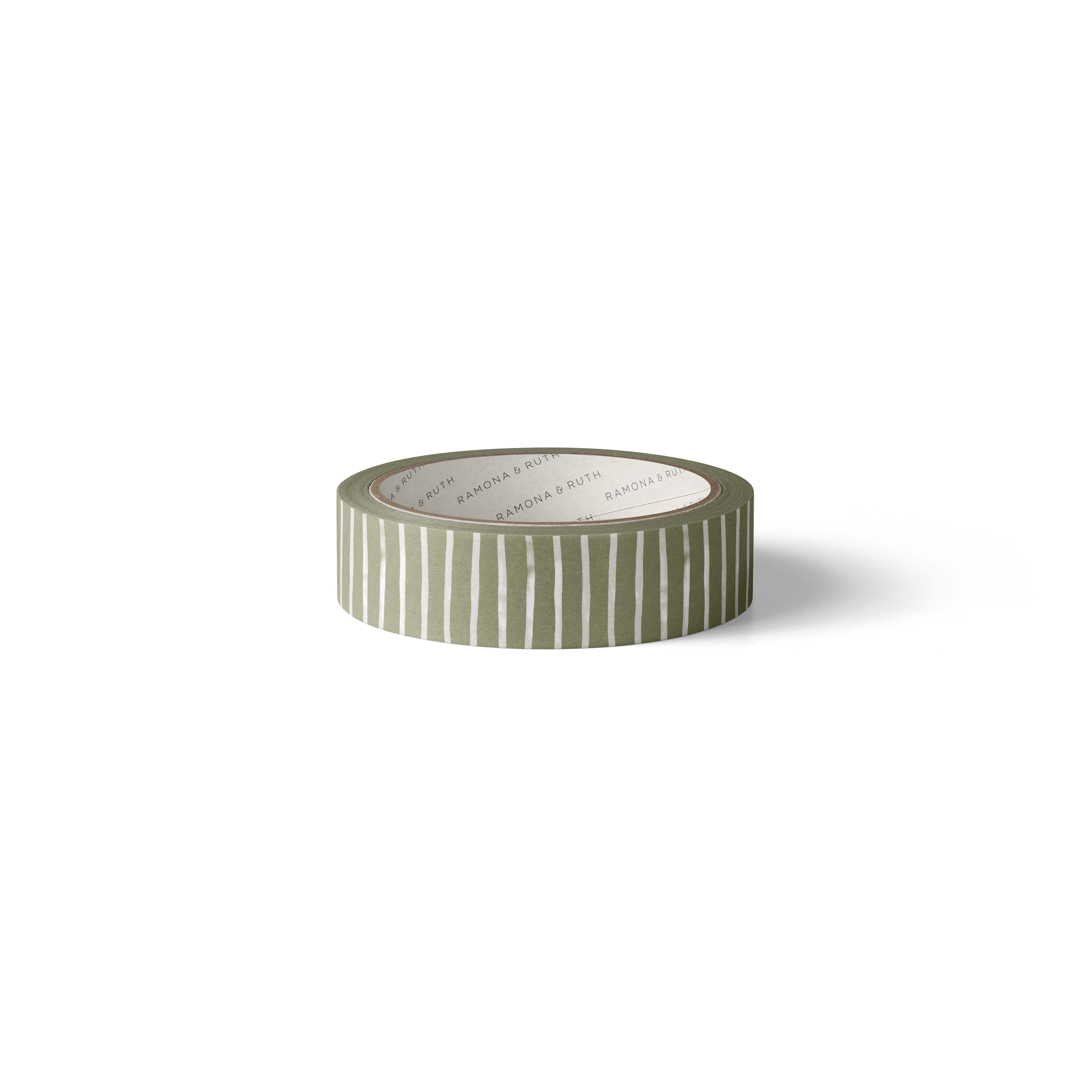 Green Stripes Washi Tape - Ramona & Ruth 