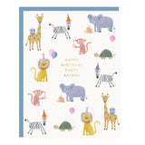 Happy Birthday Party Animals Greeting Card - Ramona & Ruth 