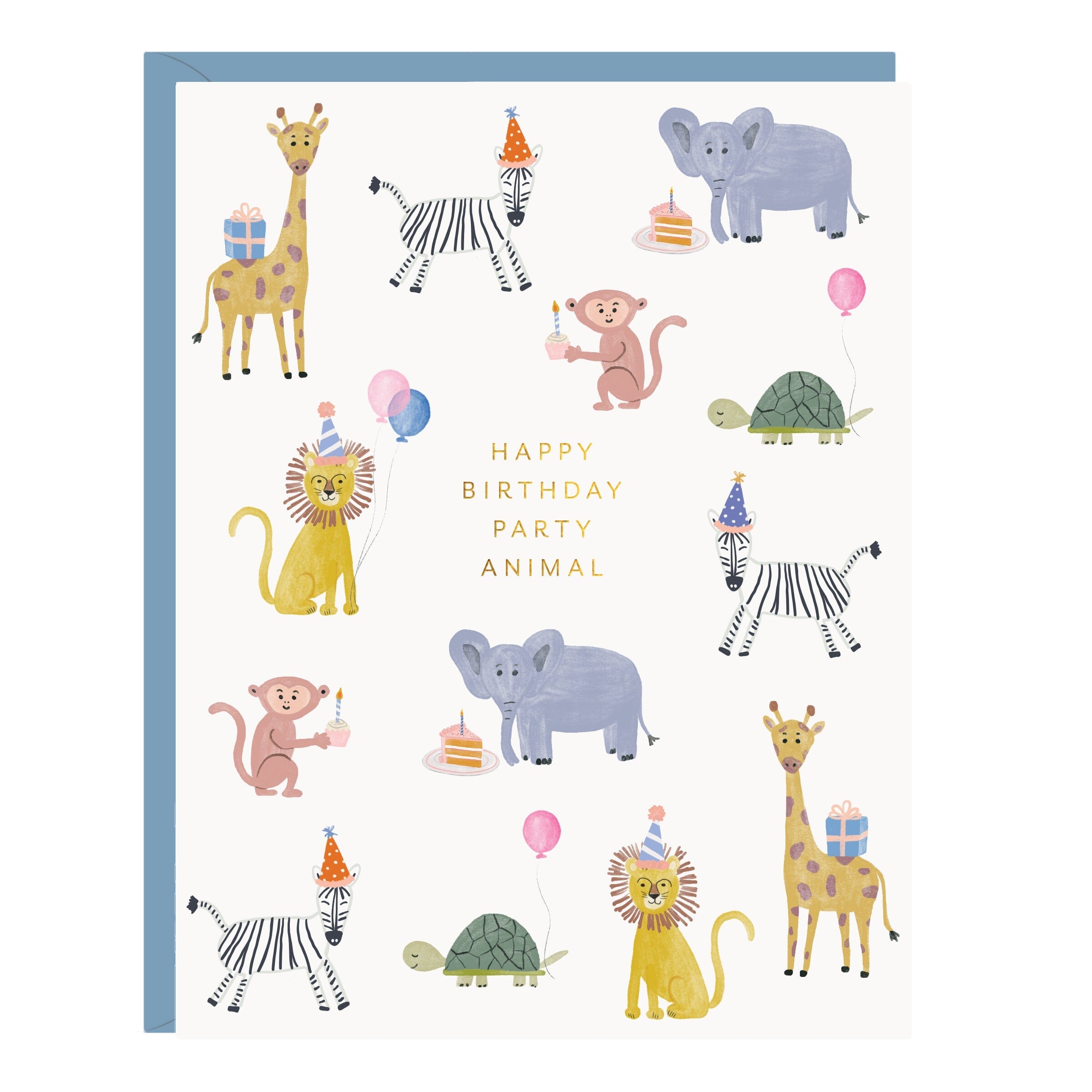 Happy Birthday Party Animals Greeting Card - Ramona & Ruth 