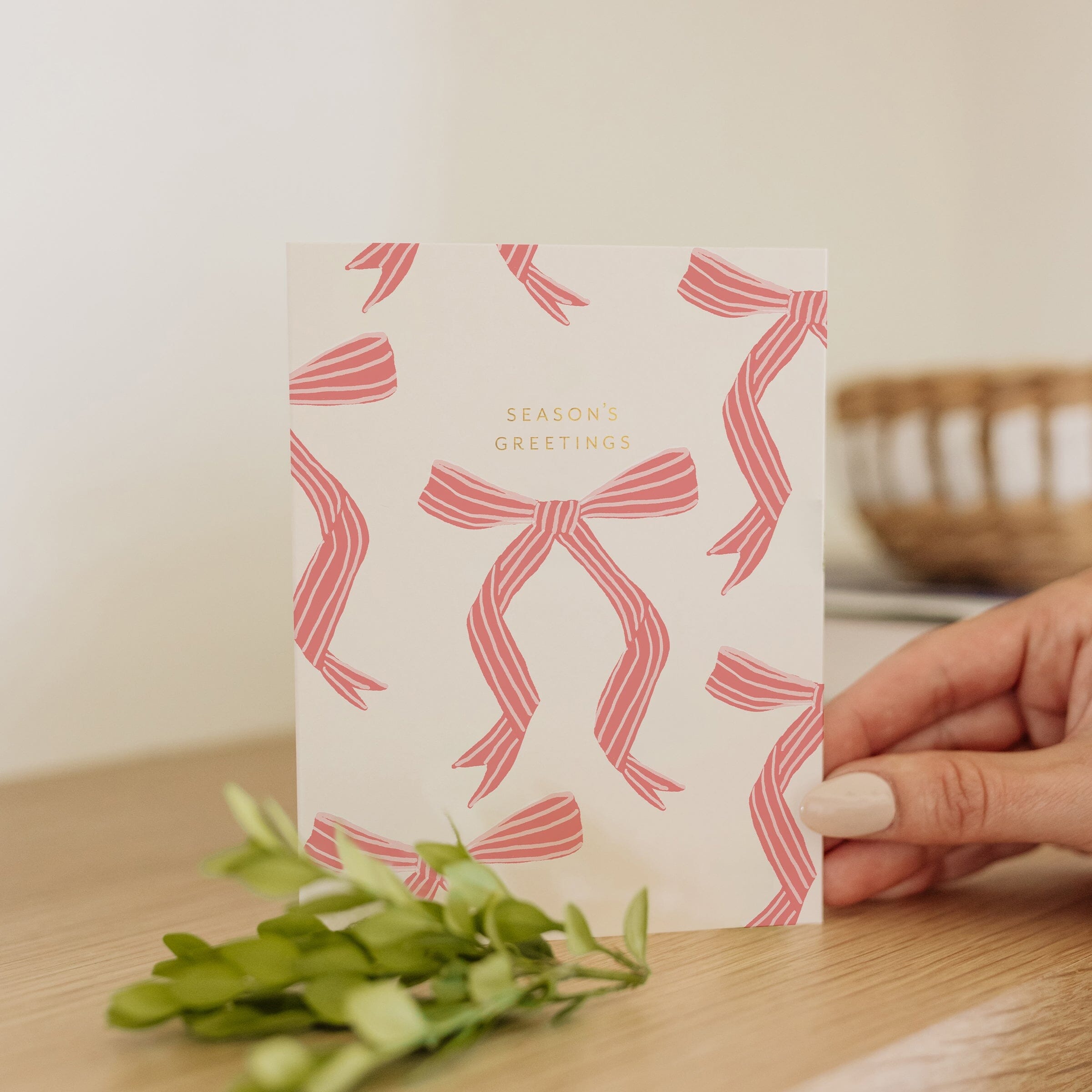 Holiday Bows Season's Greetings Card - Ramona & Ruth 