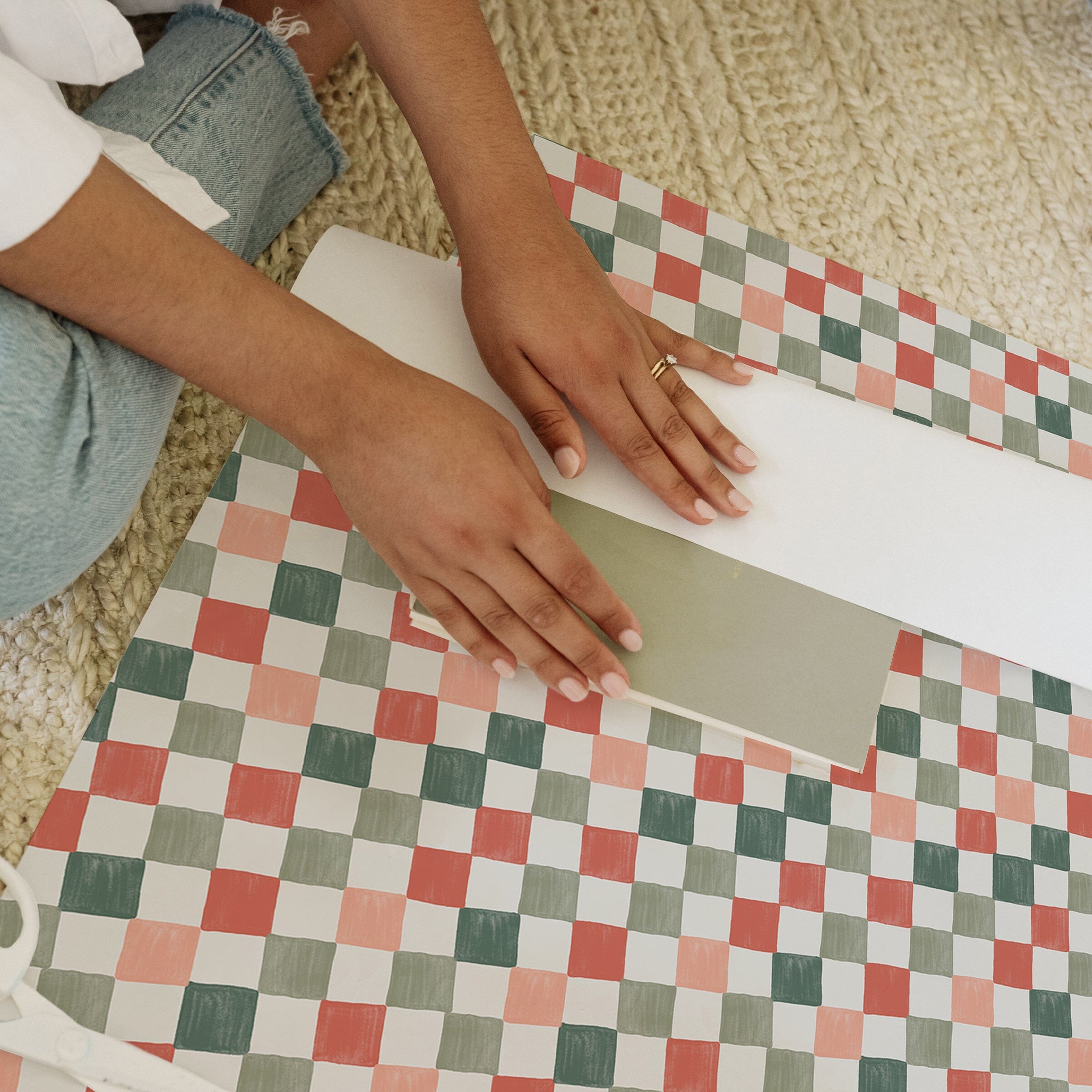 Holiday Check Gift Wrap - Ramona & Ruth 