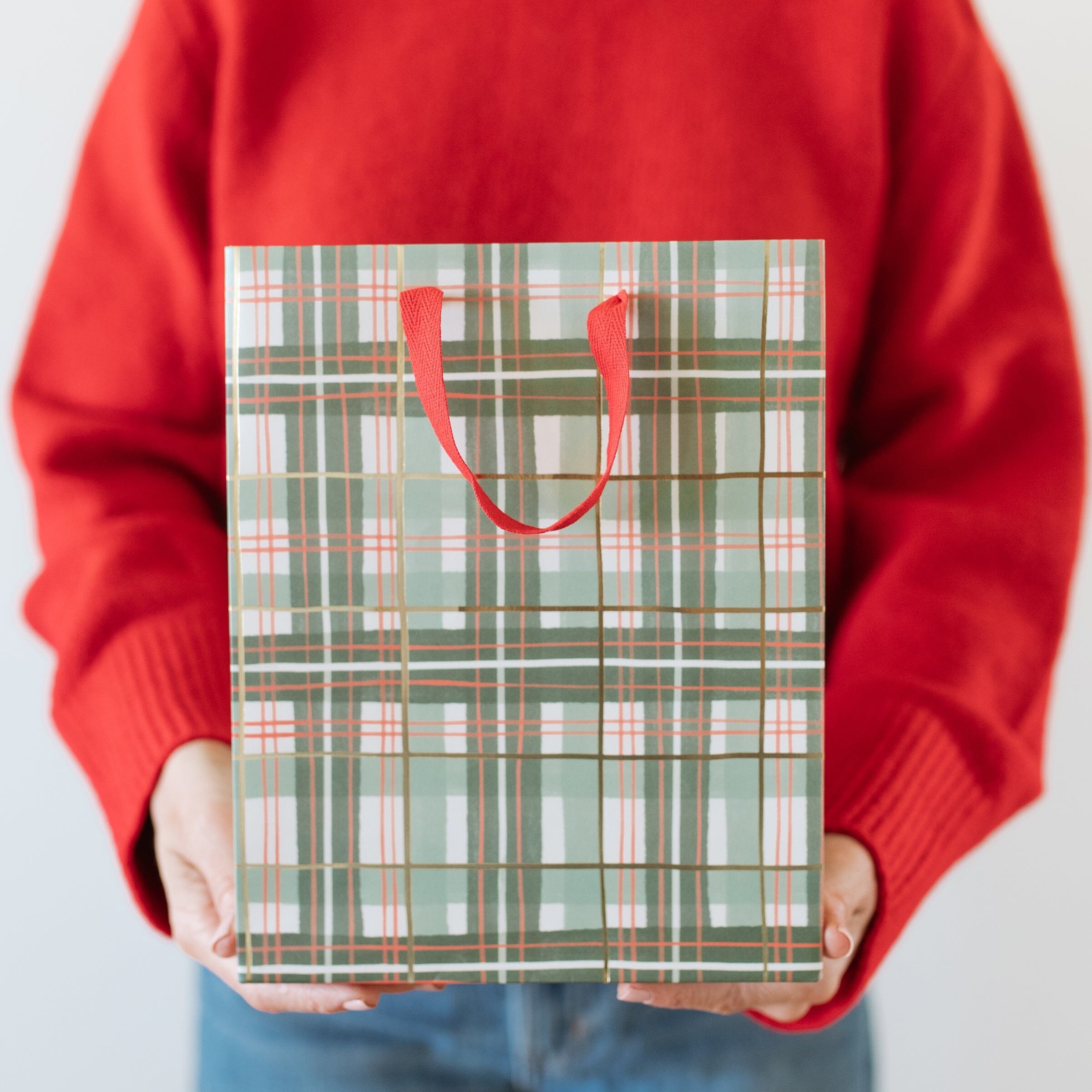 Holiday Plaid Gift Bag - Ramona & Ruth 