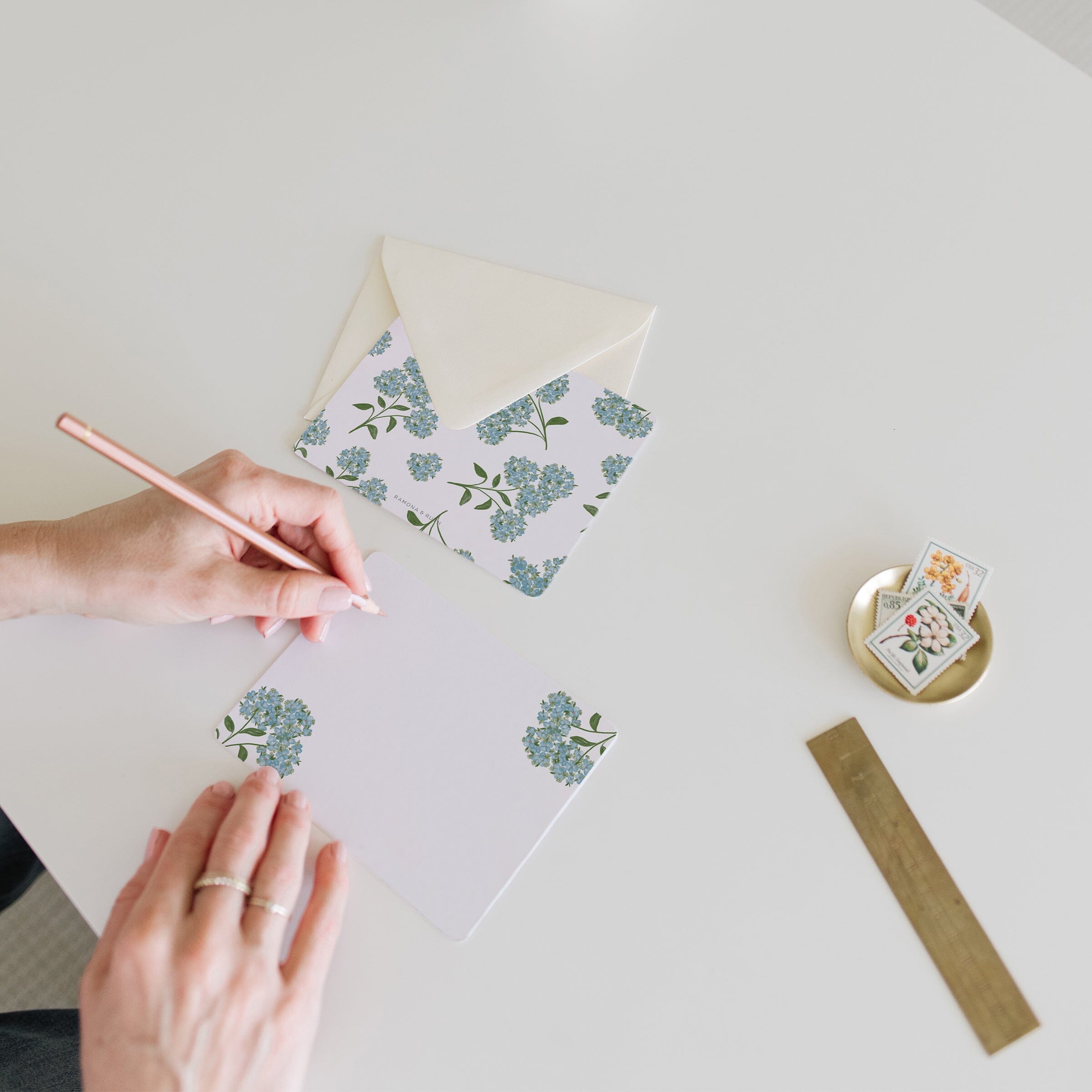 Hydrangea Flat Notes | Boxed Set of 6 - Ramona & Ruth 