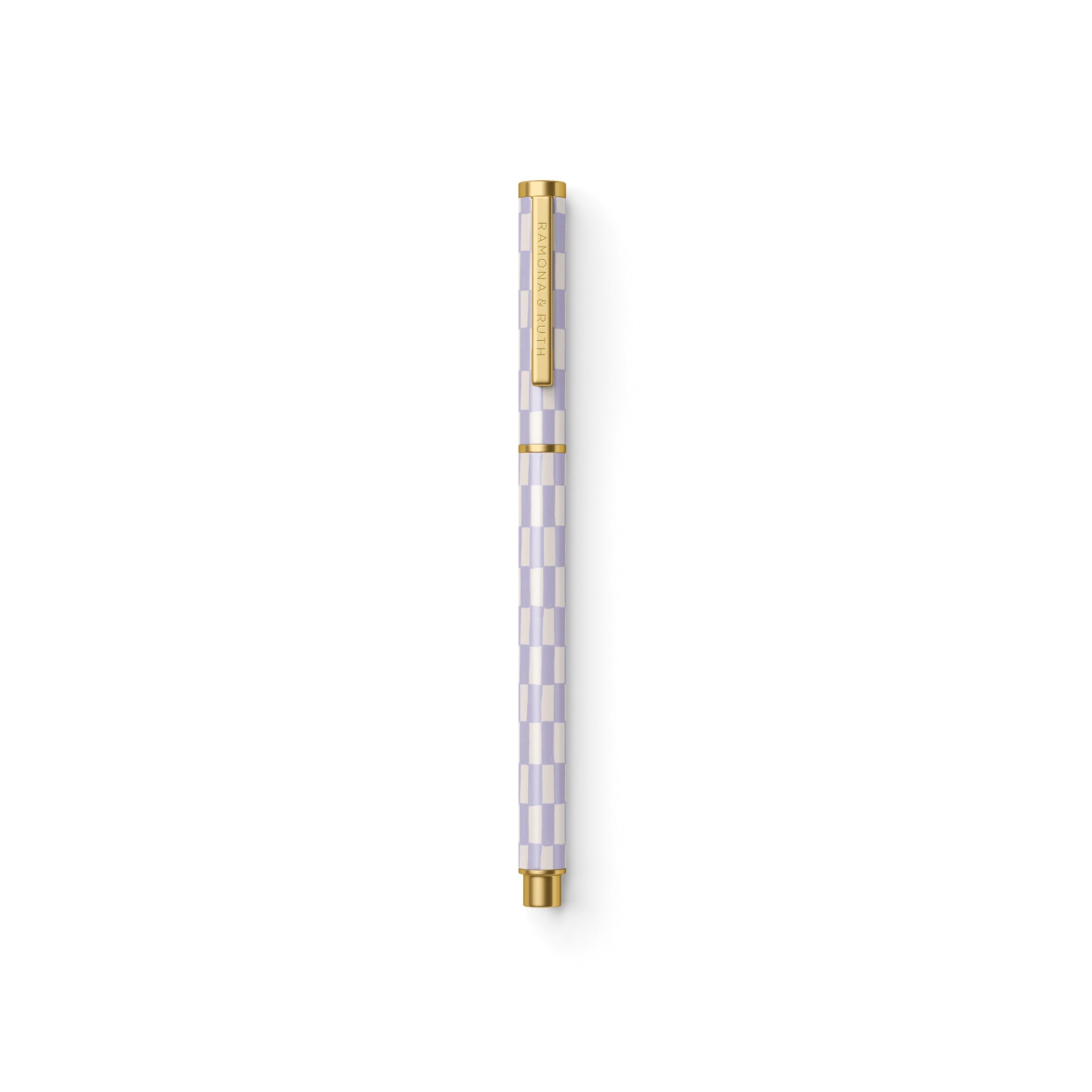 Lavender Check Rollerball Pen - Ramona & Ruth 