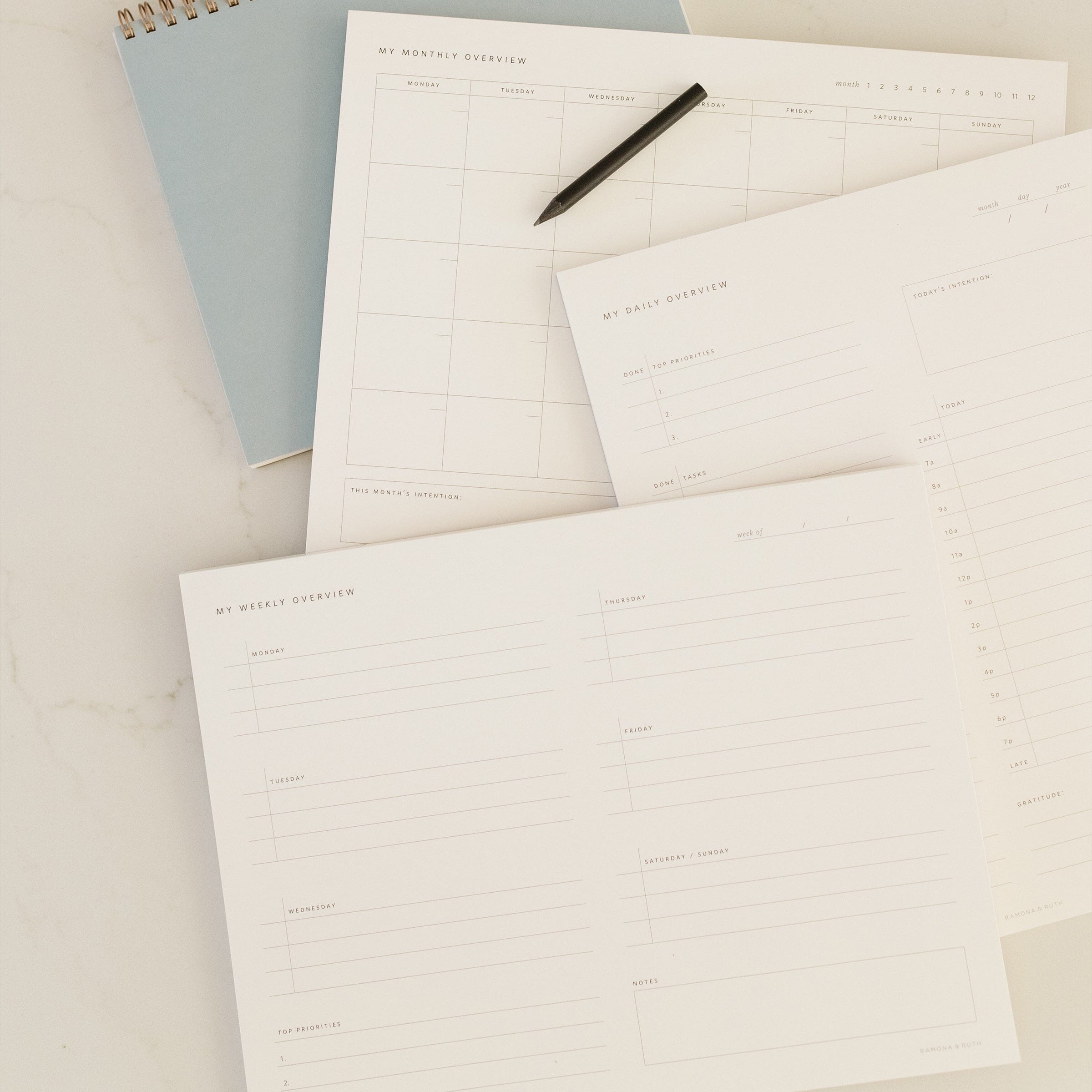 Monthly Overview Notepad - Ramona & Ruth 