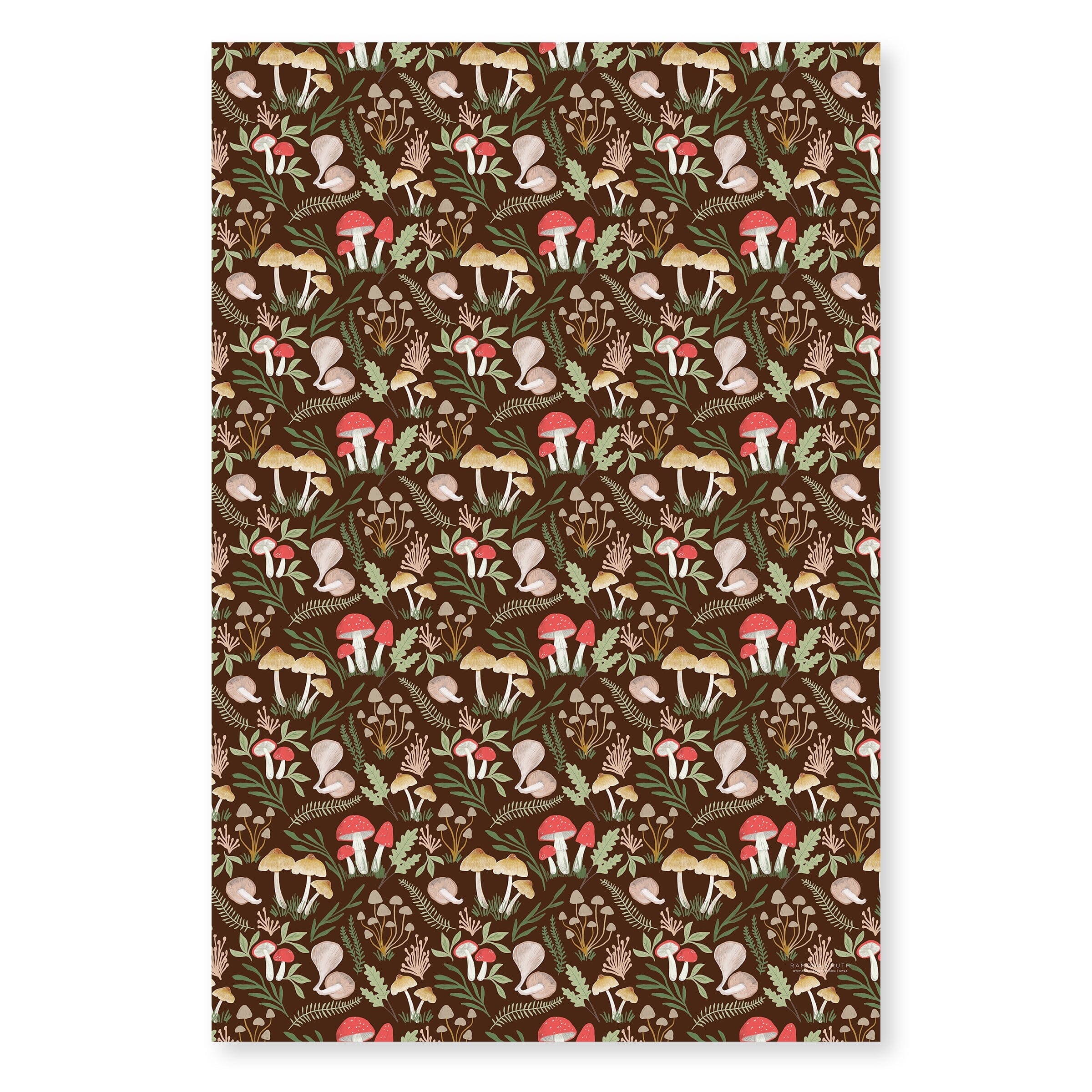 Mushrooms Gift Wrap Roll - Ramona & Ruth 