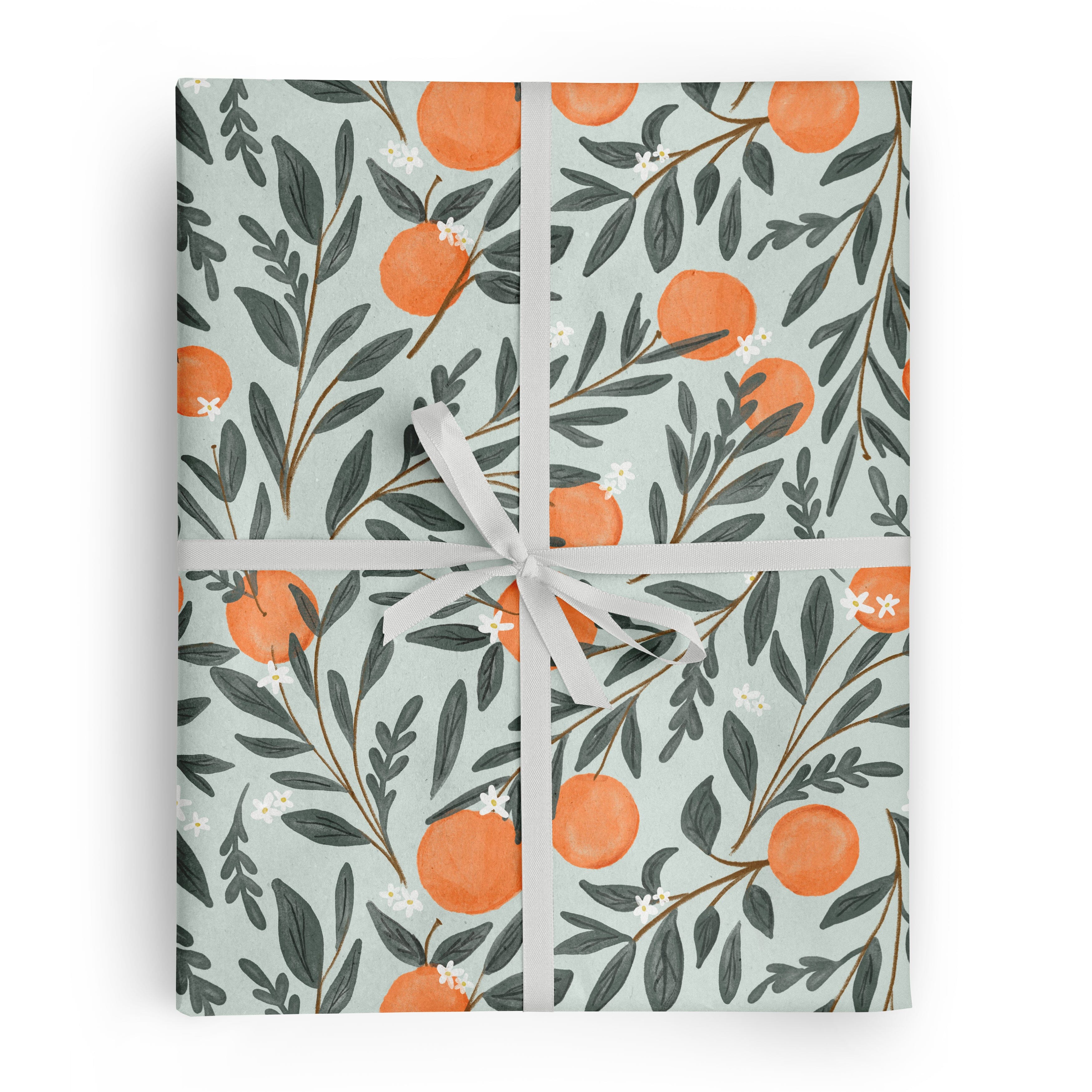 Orange Vine Gift Wrap Roll - Ramona & Ruth 