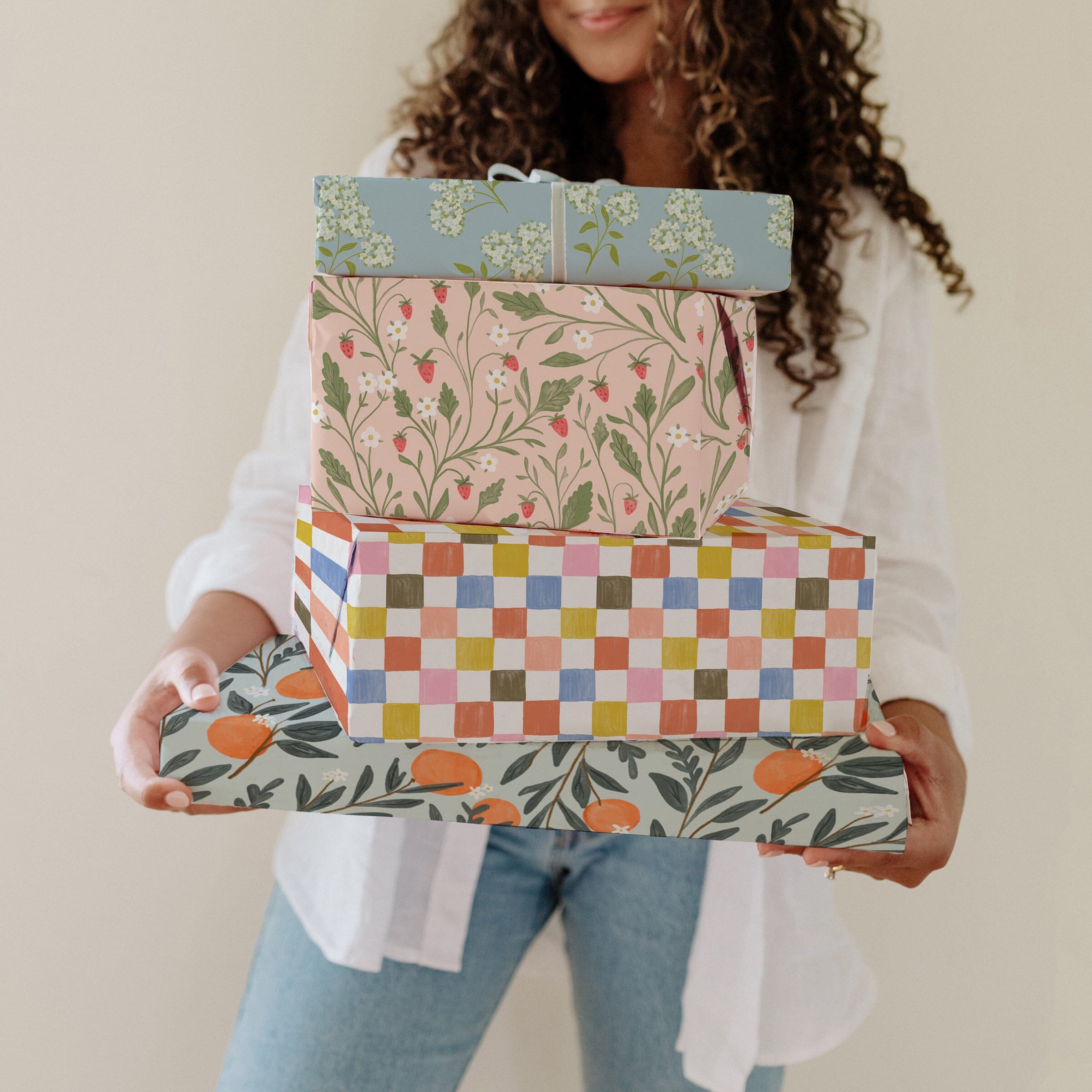 Orange Vine Gift Wrap Roll - Ramona & Ruth 