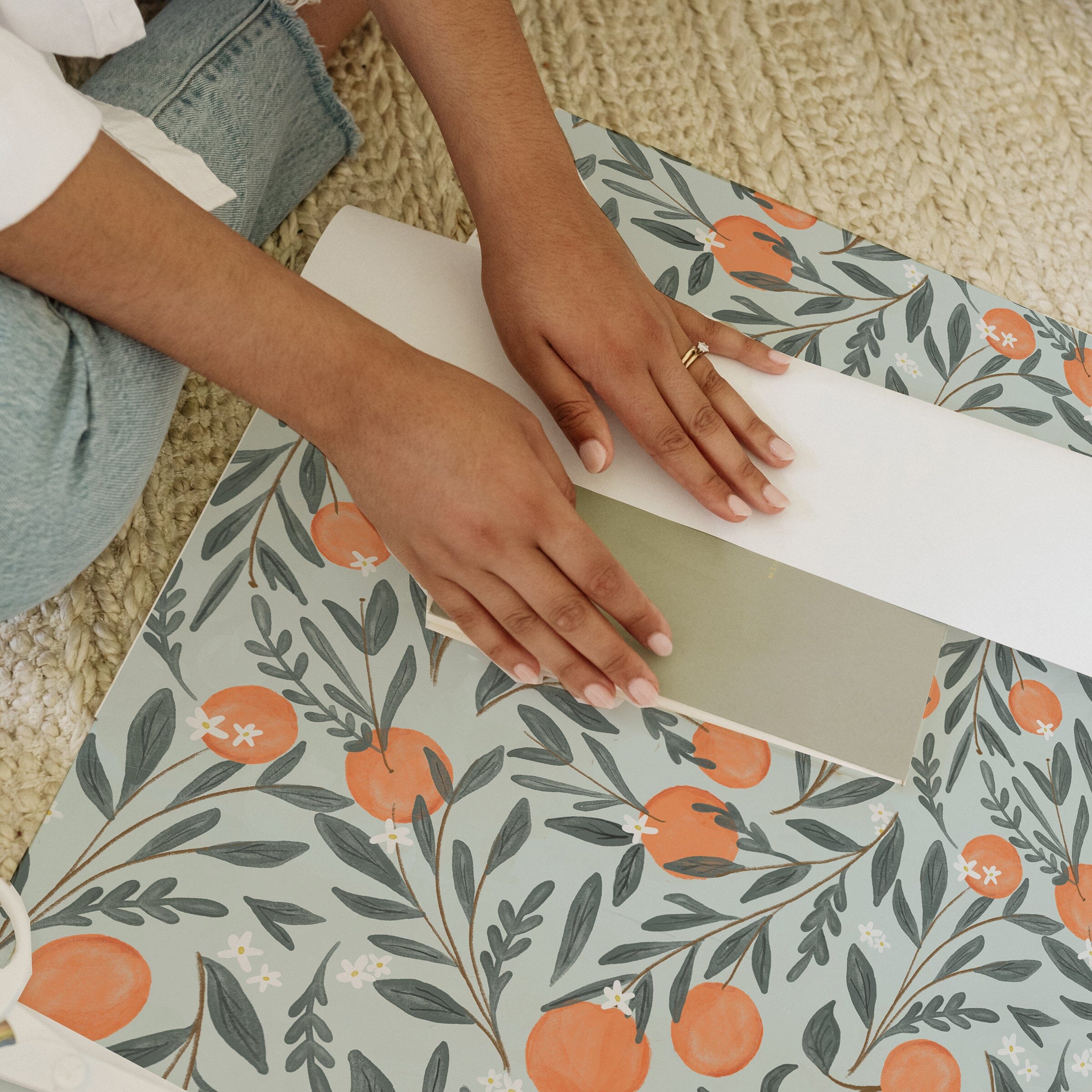 Orange Vine Gift Wrap Roll - Ramona & Ruth 