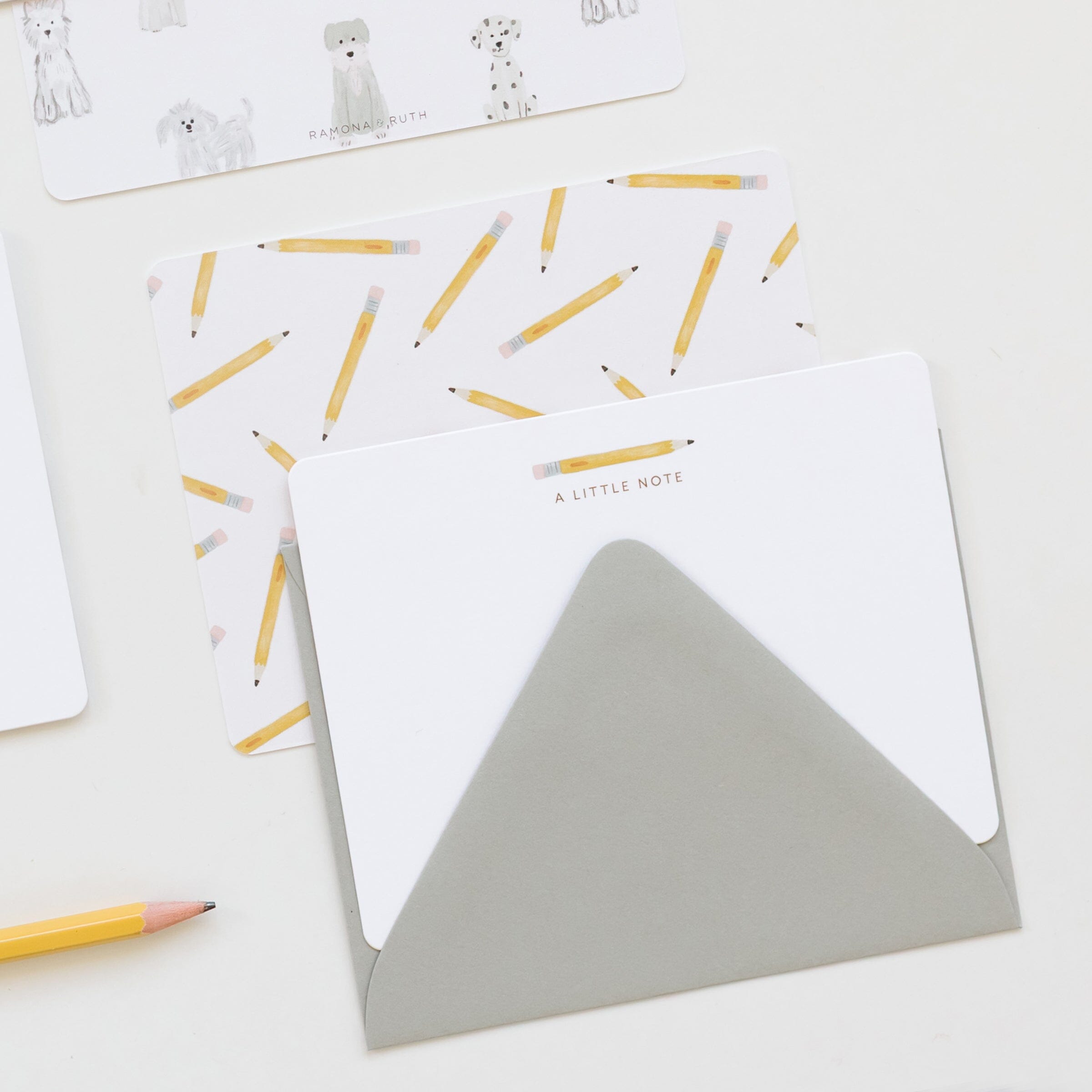 Pencil Flat Notes | Boxed Set of 6 - Ramona & Ruth 