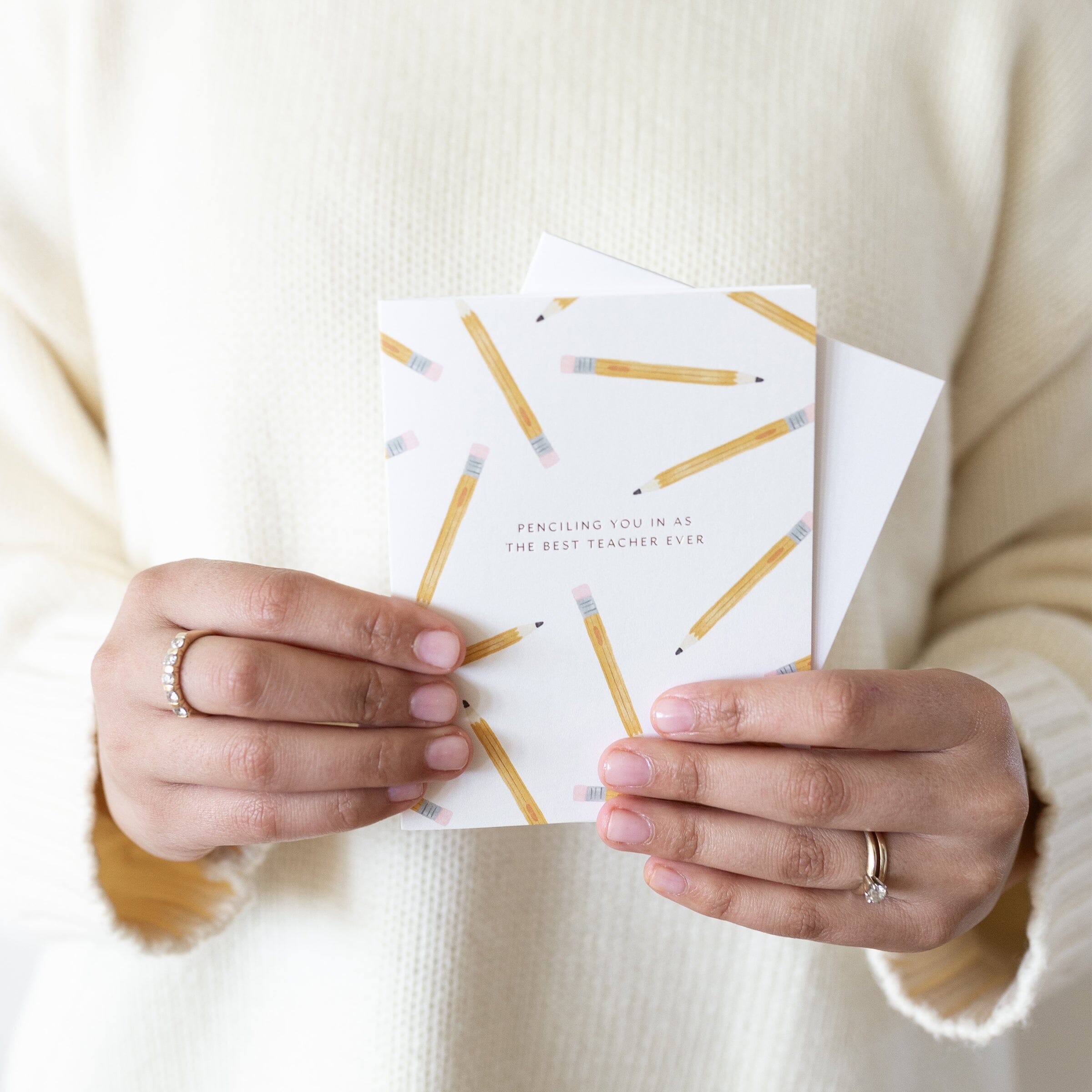 Pencil Teacher Card - Ramona & Ruth 
