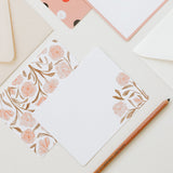 Pink Floral Flat Notes | Boxed Set of 6 - Ramona & Ruth 