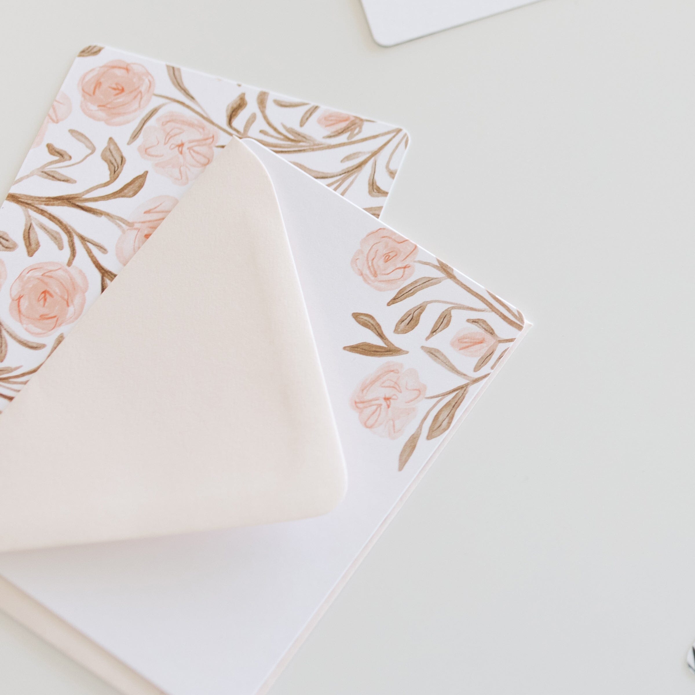Pink Floral Flat Notes | Boxed Set of 6 - Ramona & Ruth 
