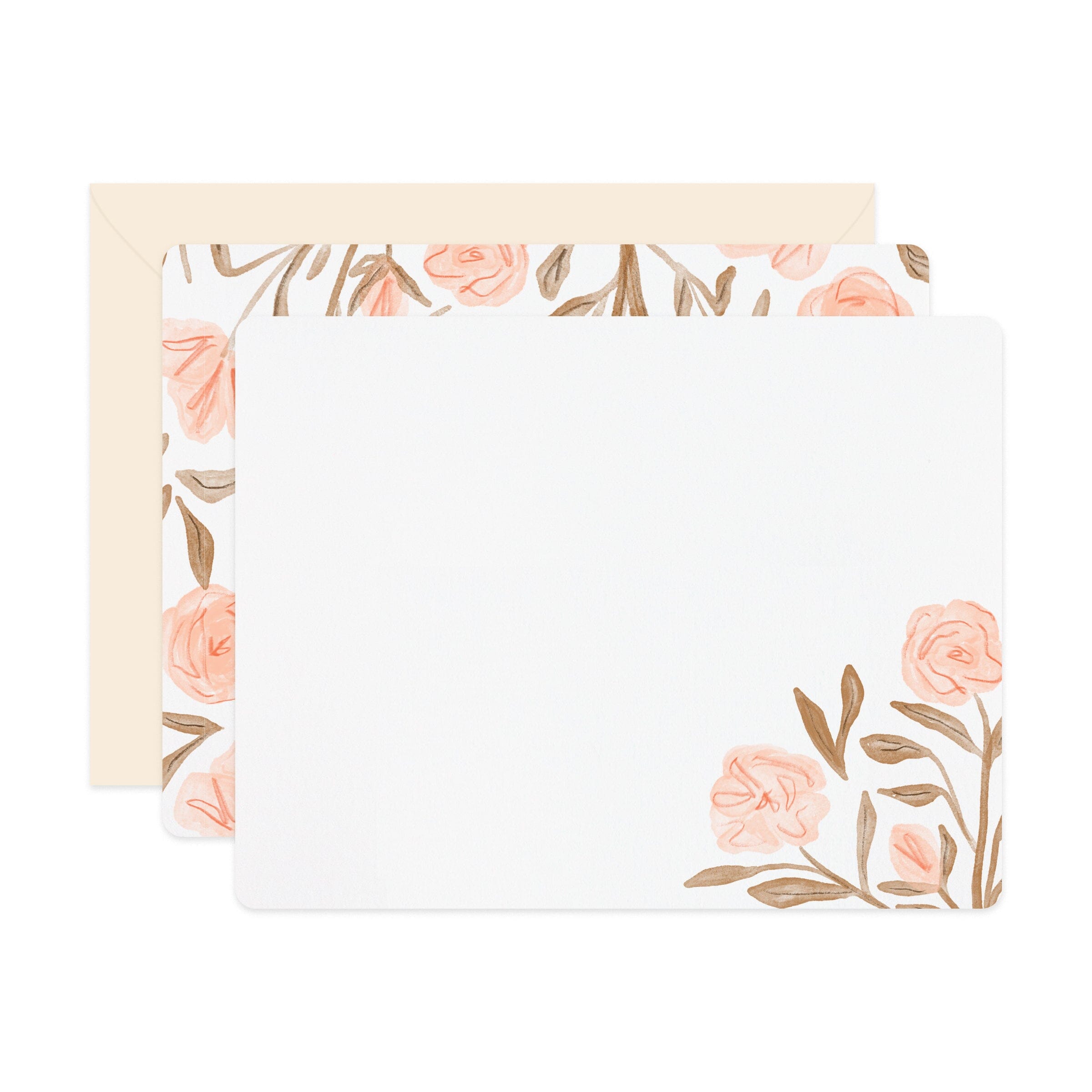 Pink Floral Flat Notes | Boxed Set of 6 - Ramona & Ruth 