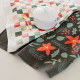Poinsettia Linen Tea Towel - Ramona & Ruth 