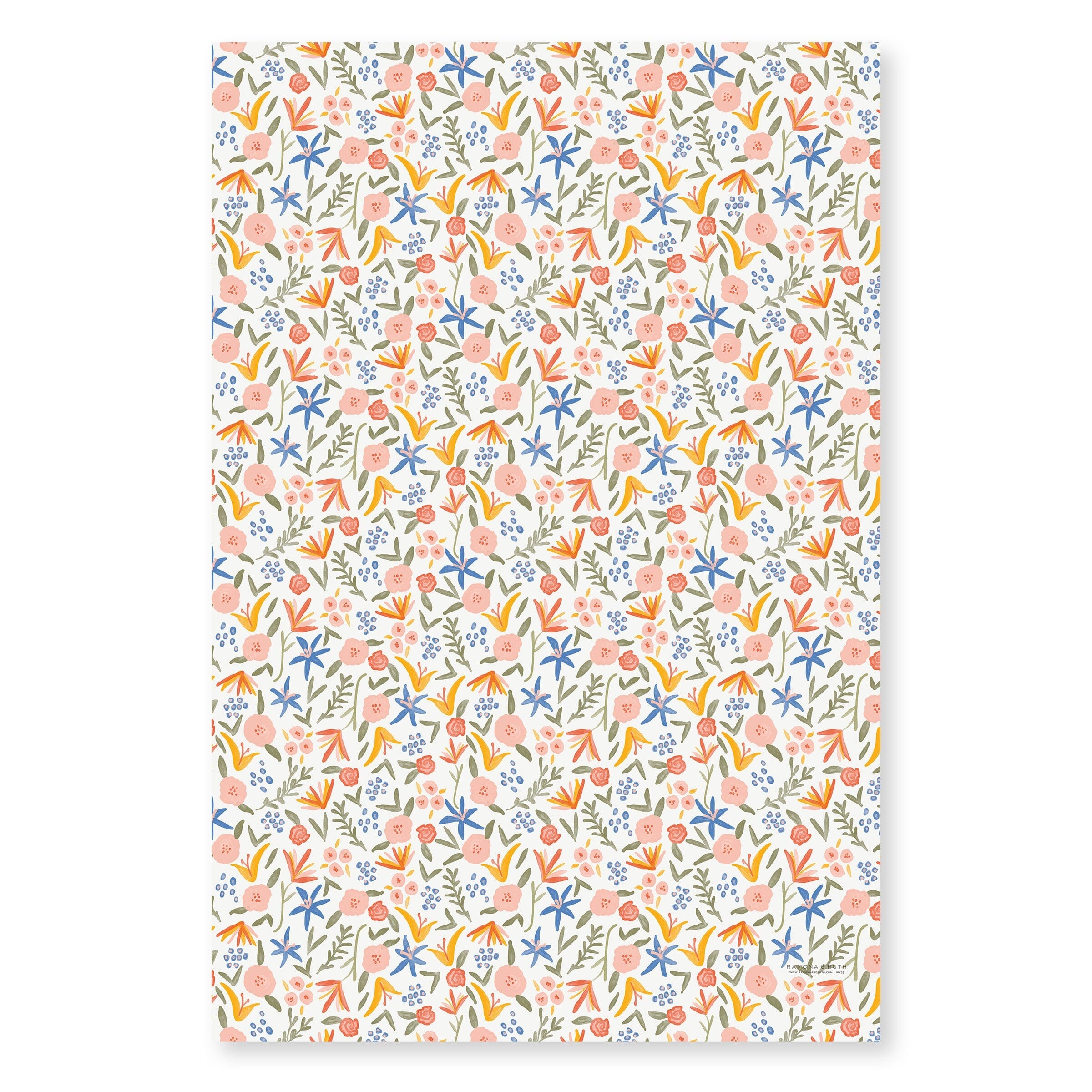 Spicy Floral Gift Wrap Roll - Ramona & Ruth 