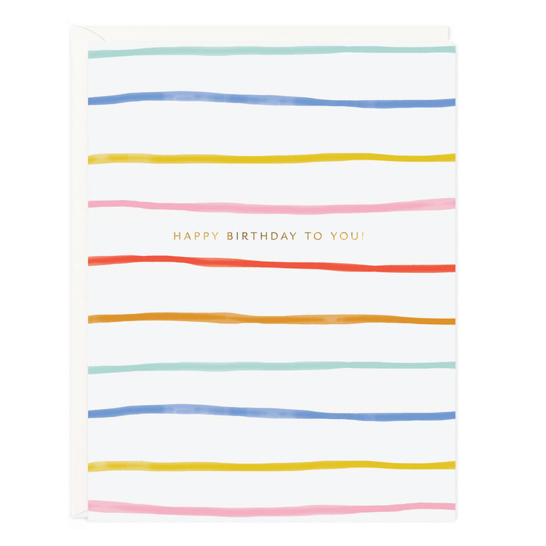 Birthday Stripes Card - Ramona & Ruth 