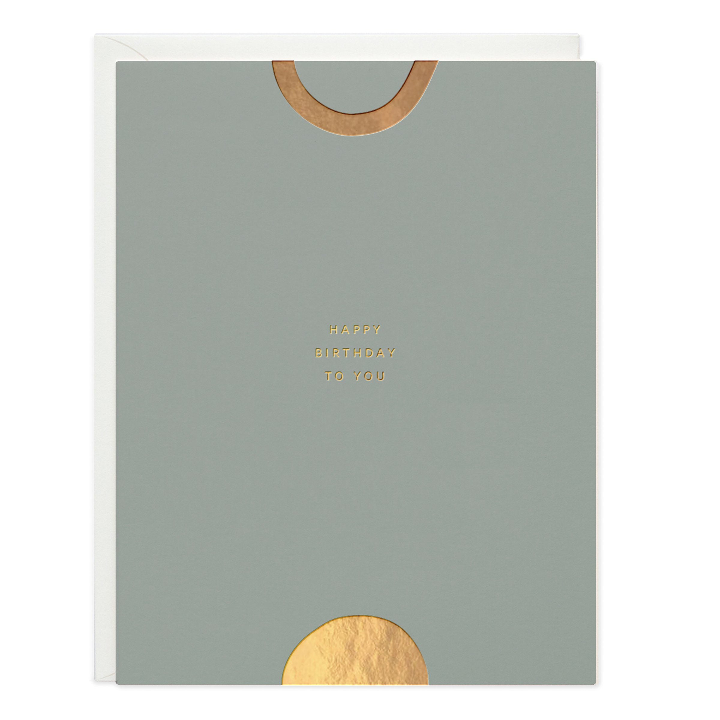 Happy Birthday Gold Shapes Card - Ramona & Ruth