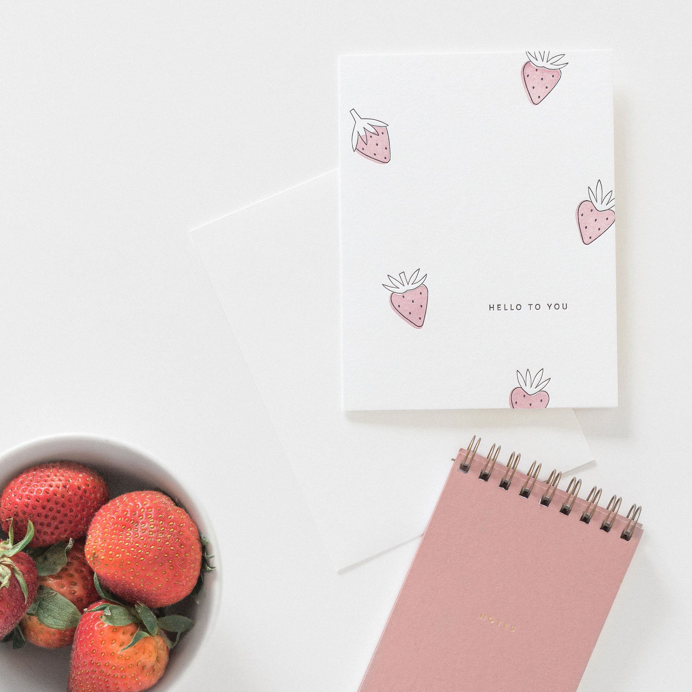 Hello To You Strawberries Card - Ramona & Ruth