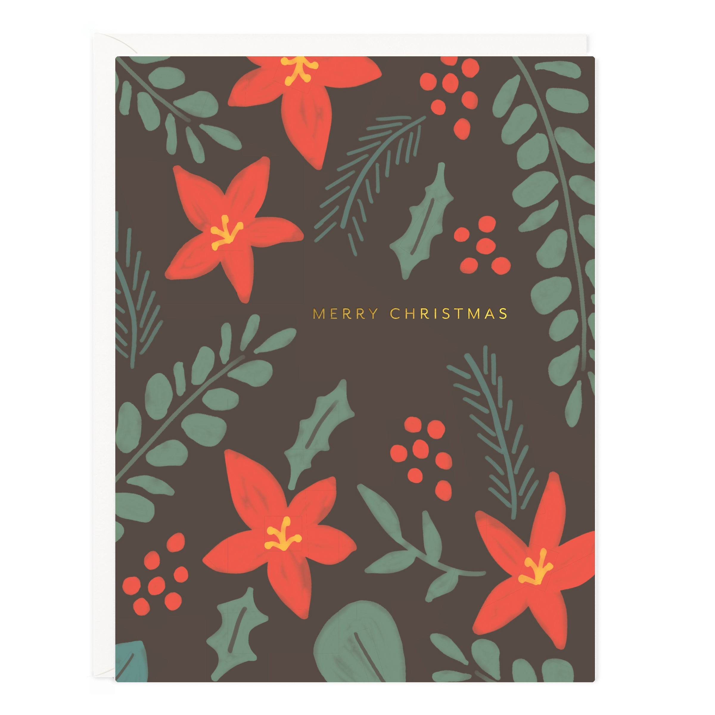 Merry Christmas Poinsettia Card - Ramona & Ruth 