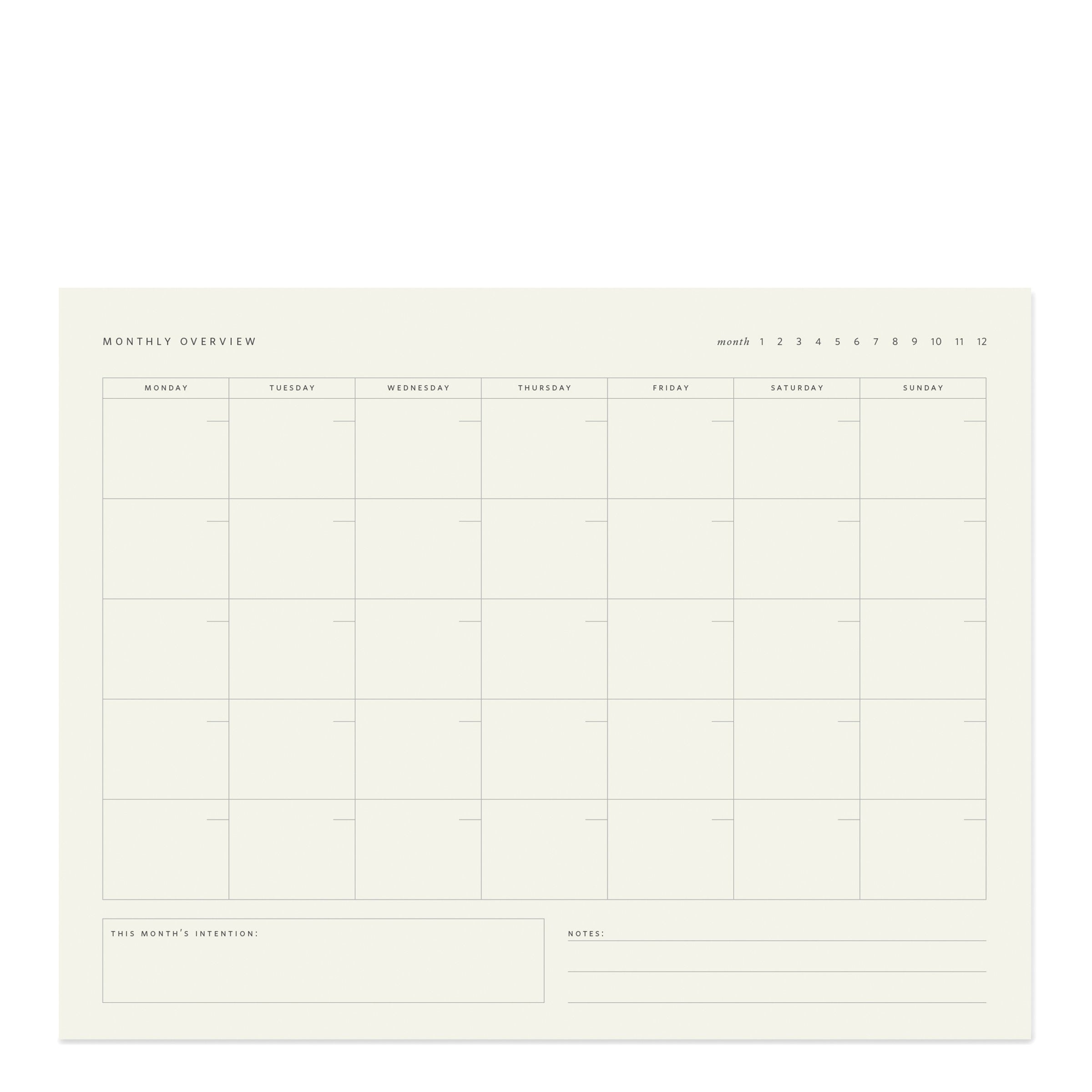 Monthly Overview Notepad - Ramona & Ruth