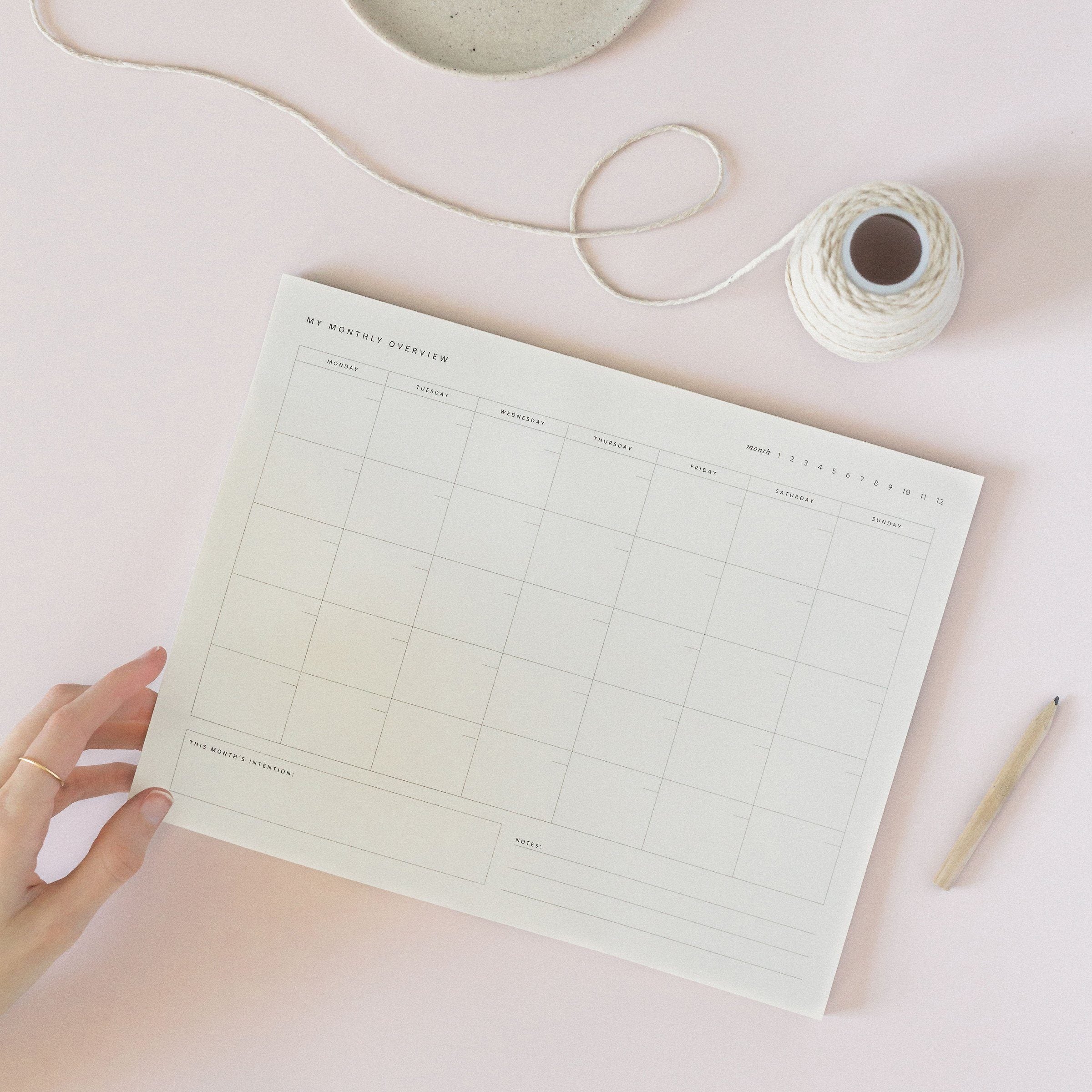 Monthly Overview Notepad - Ramona & Ruth