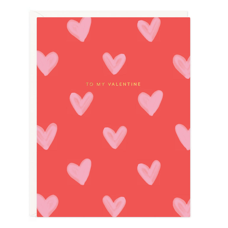 My Valentine Pink Hearts Card - Ramona & Ruth 