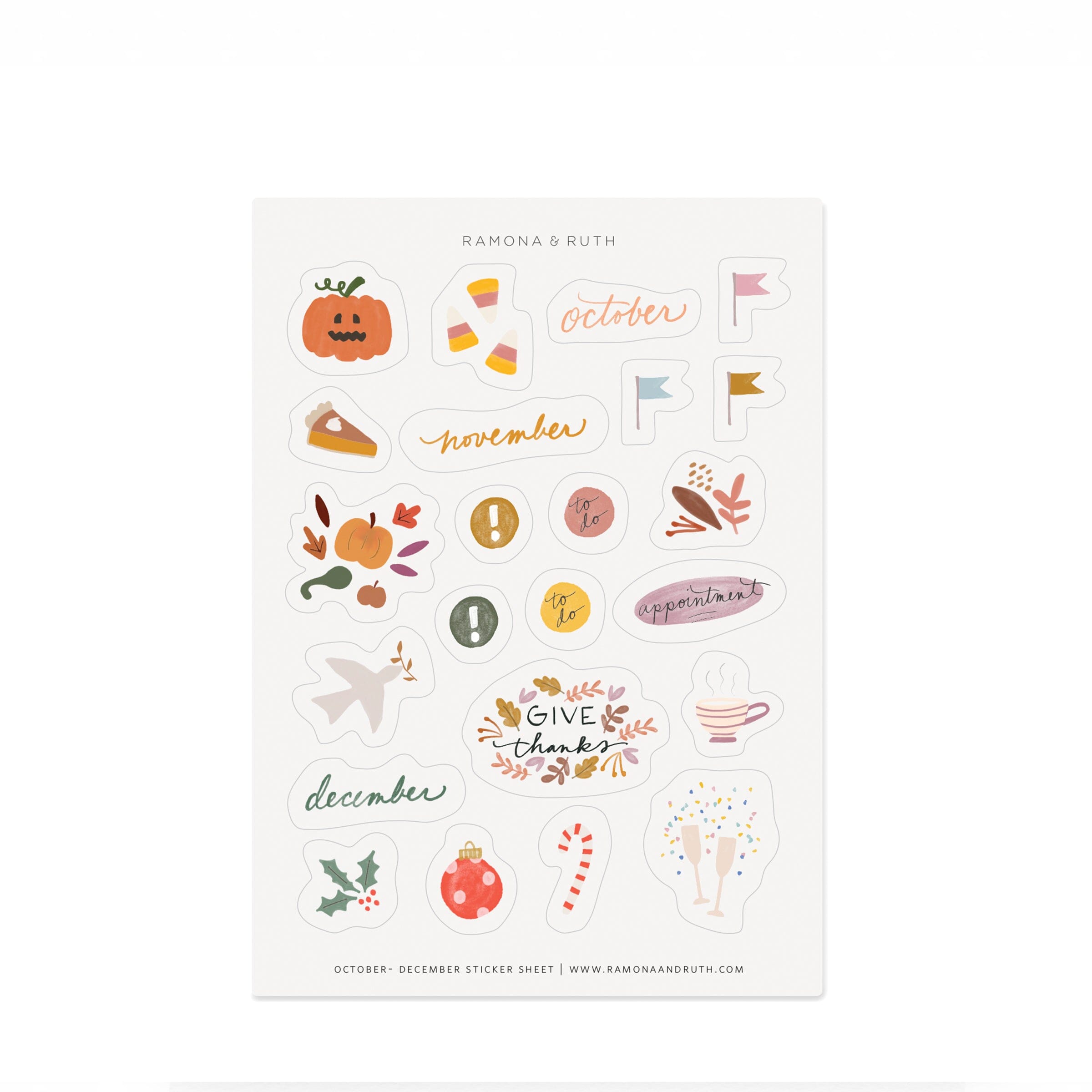 October-December Sticker Sheet - Ramona & Ruth 