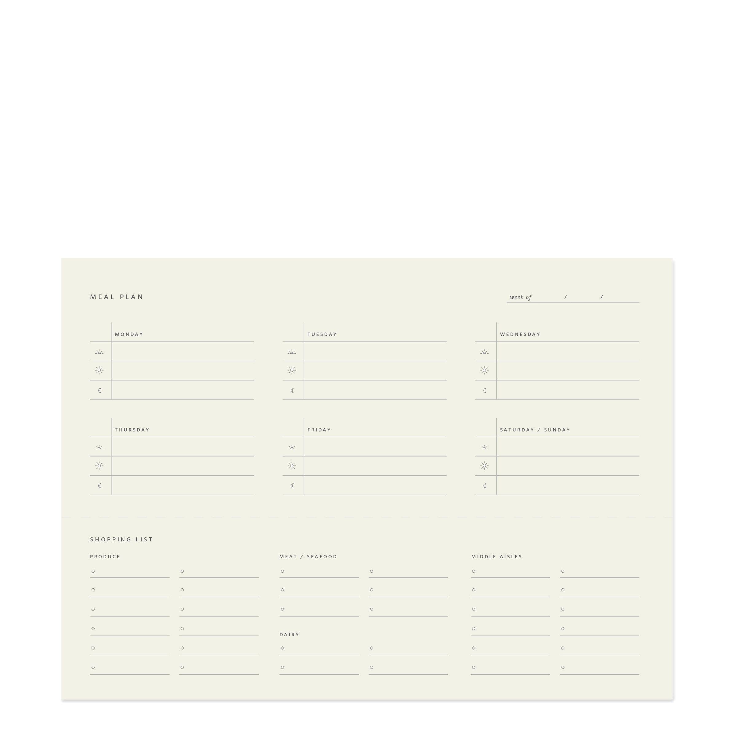 Sample Sale - Weekly Meal Planner Notepad - Ramona & Ruth 