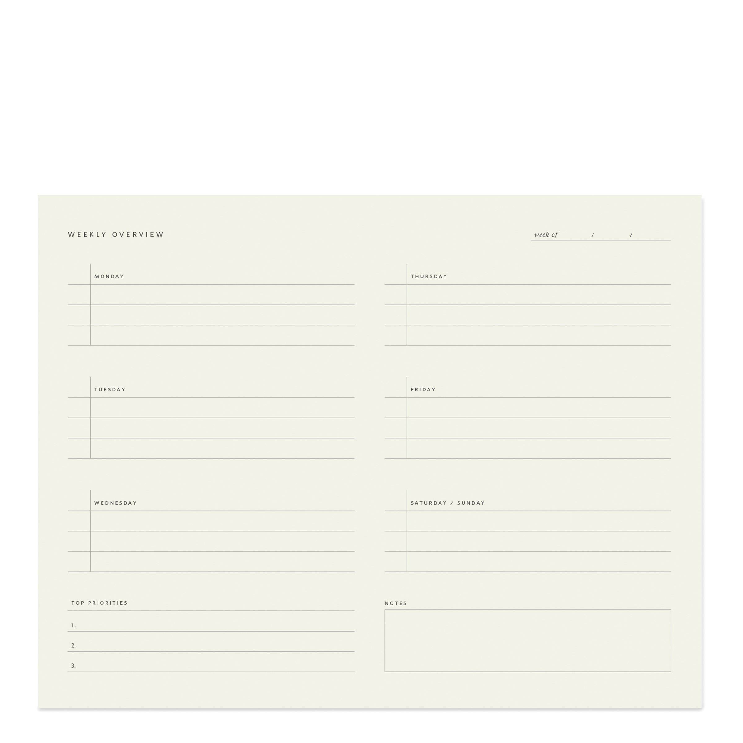 Sample Sale - Weekly Overview Notepad - Ramona & Ruth 