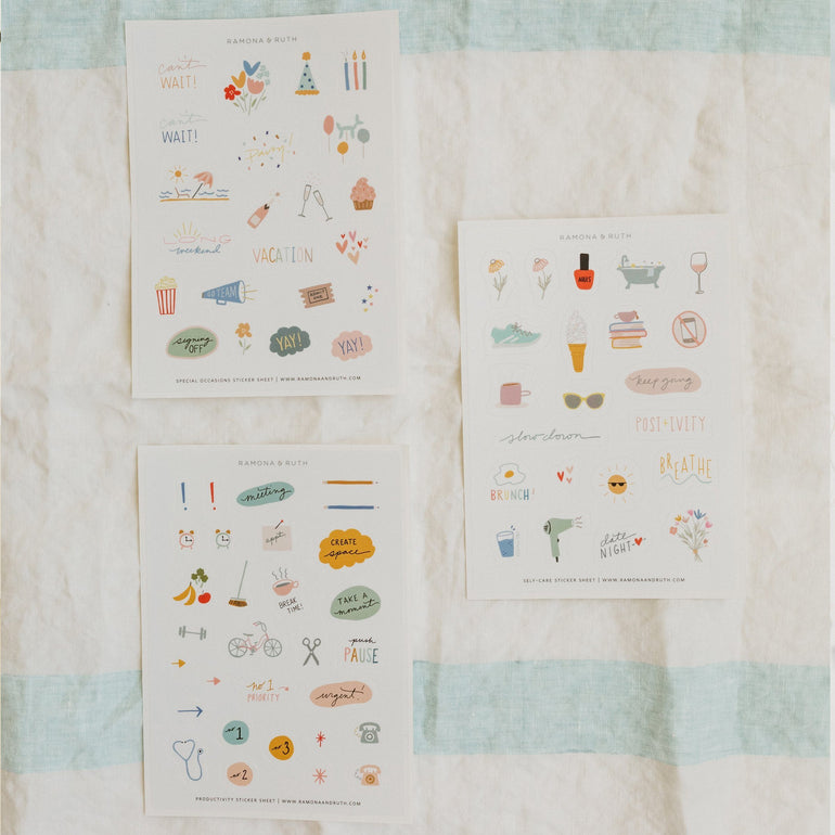 Self-Care Sticker Sheet - Ramona & Ruth