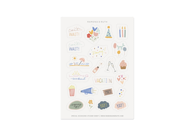 Special Occasions Sticker Sheet - Ramona & Ruth