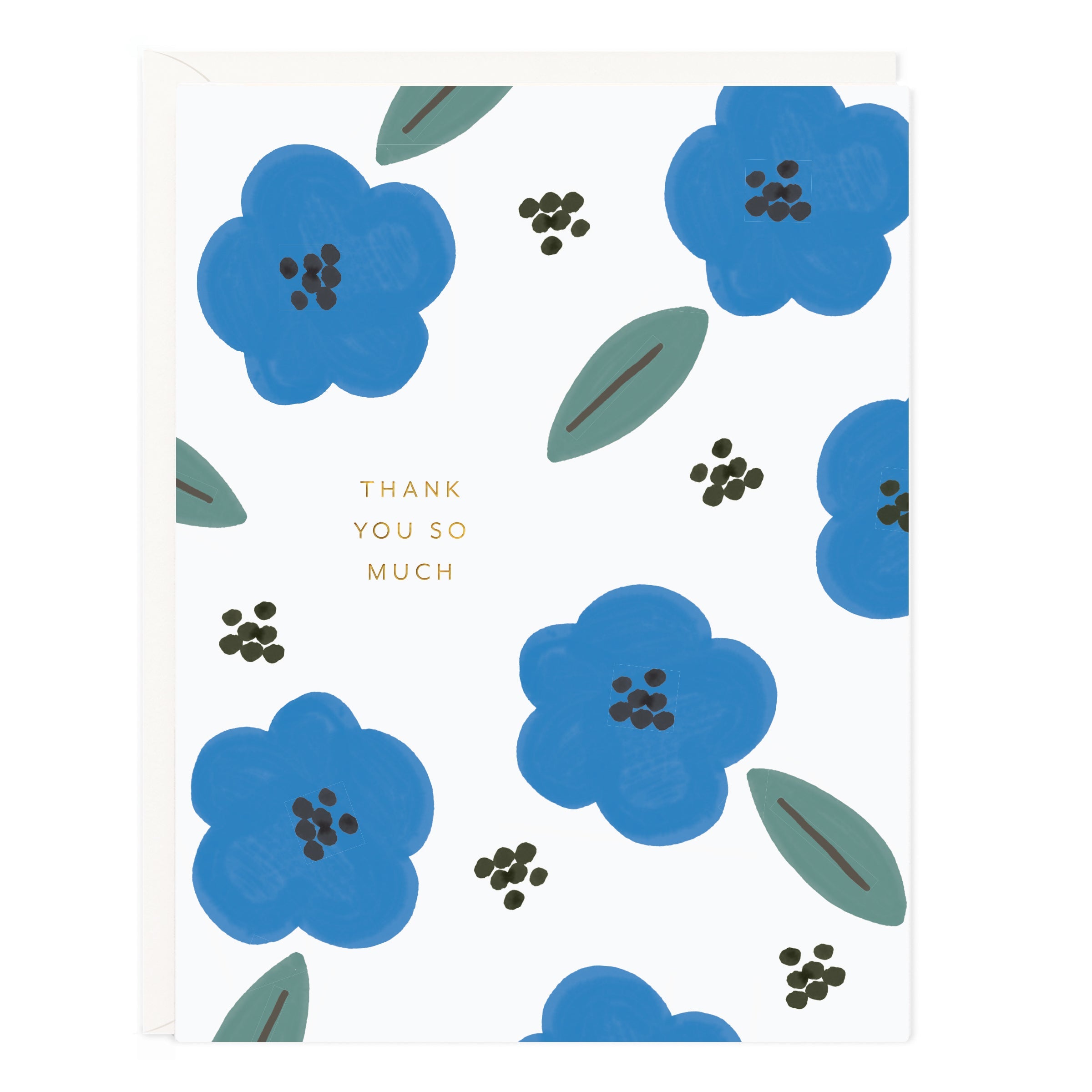 Thank You Blue Florals Card - Ramona & Ruth 