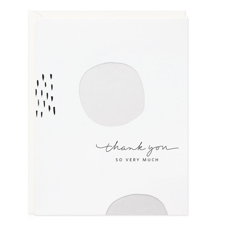 Thank You White Dots Card - Ramona & Ruth